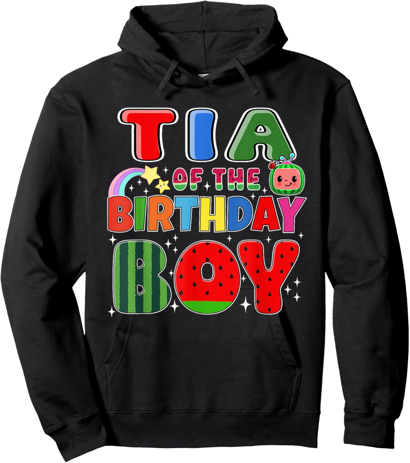 Tia of The Birthday Boy Melon Family Matching Funny Hoodie - Hoodie | Black