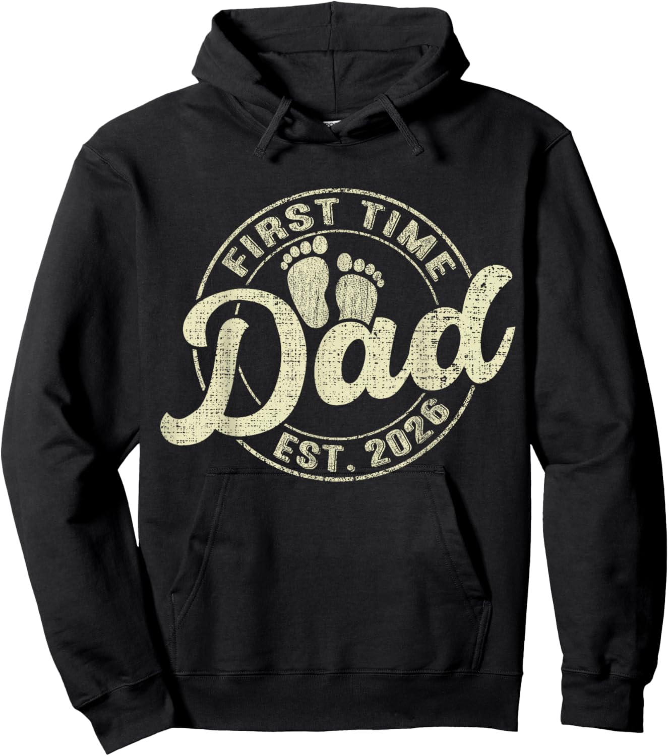 First Time Dad 2026 Pregnancy Expecting Baby Funny Father Hoodie - Hoodie | Black