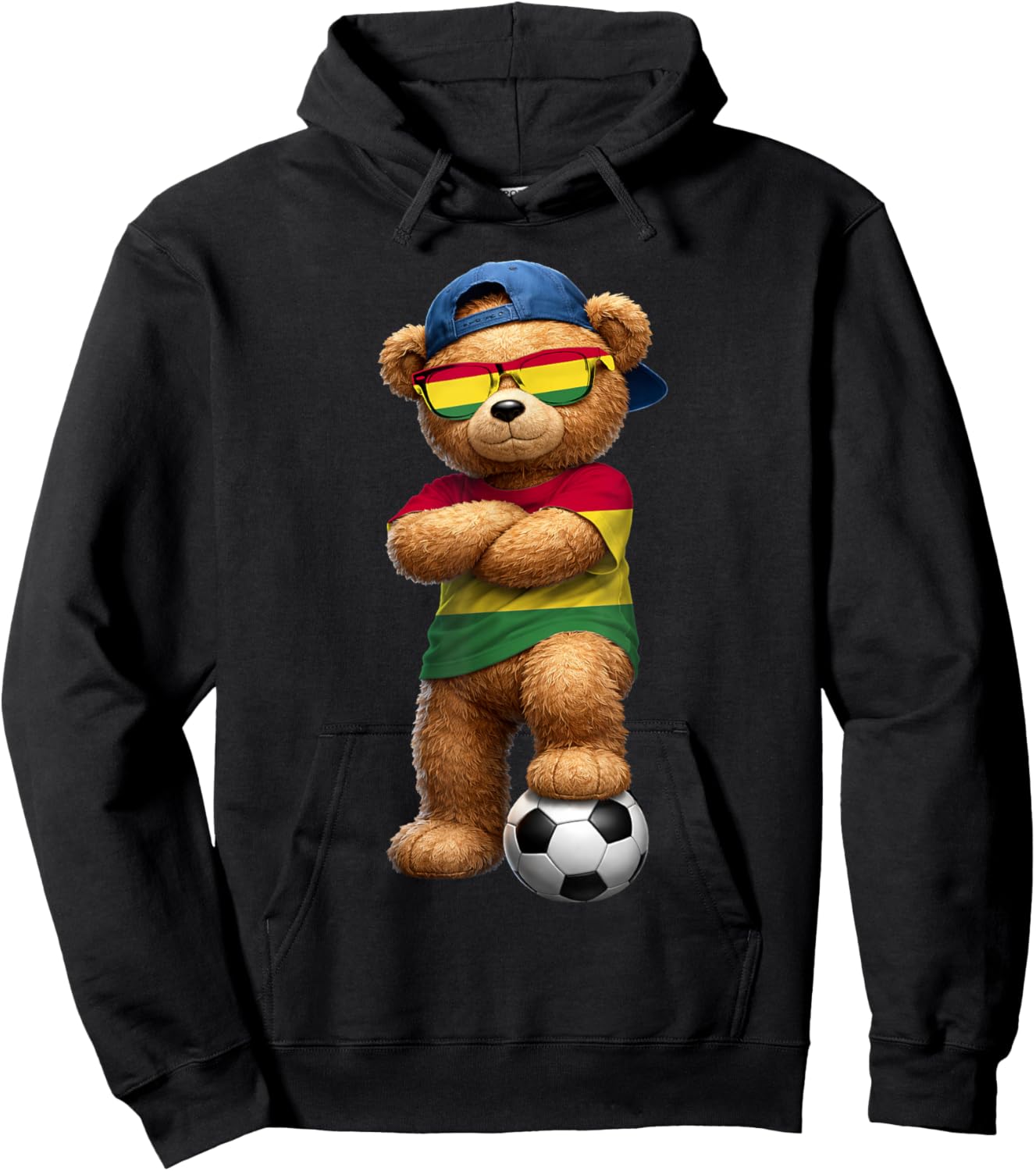 Bolivian Flag Teddy Player Sports Outfit for Bolivia Hoodie - Hoodie | Black