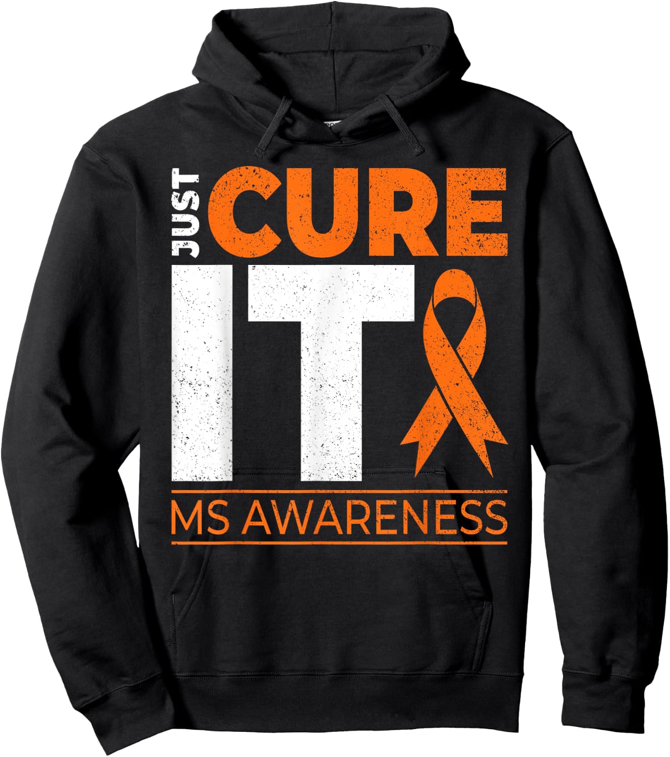 Just Cure It MS Multiple Sclerosis Awareness Ribbon Hoodie - Hoodie | Black