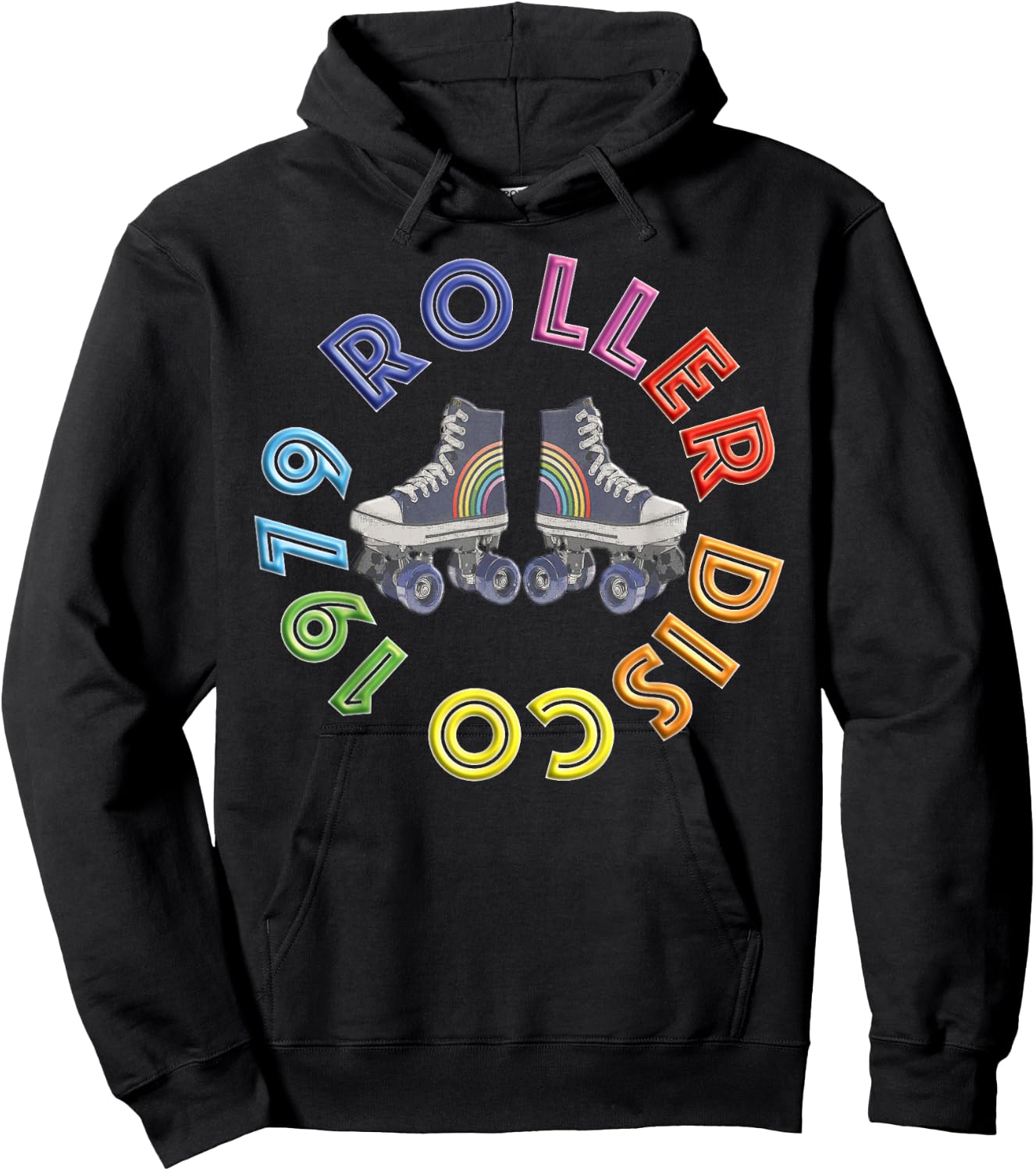 Roller Disco 1979 Skating Rink Vintage Retro Fun Hoodie - Hoodie | Black