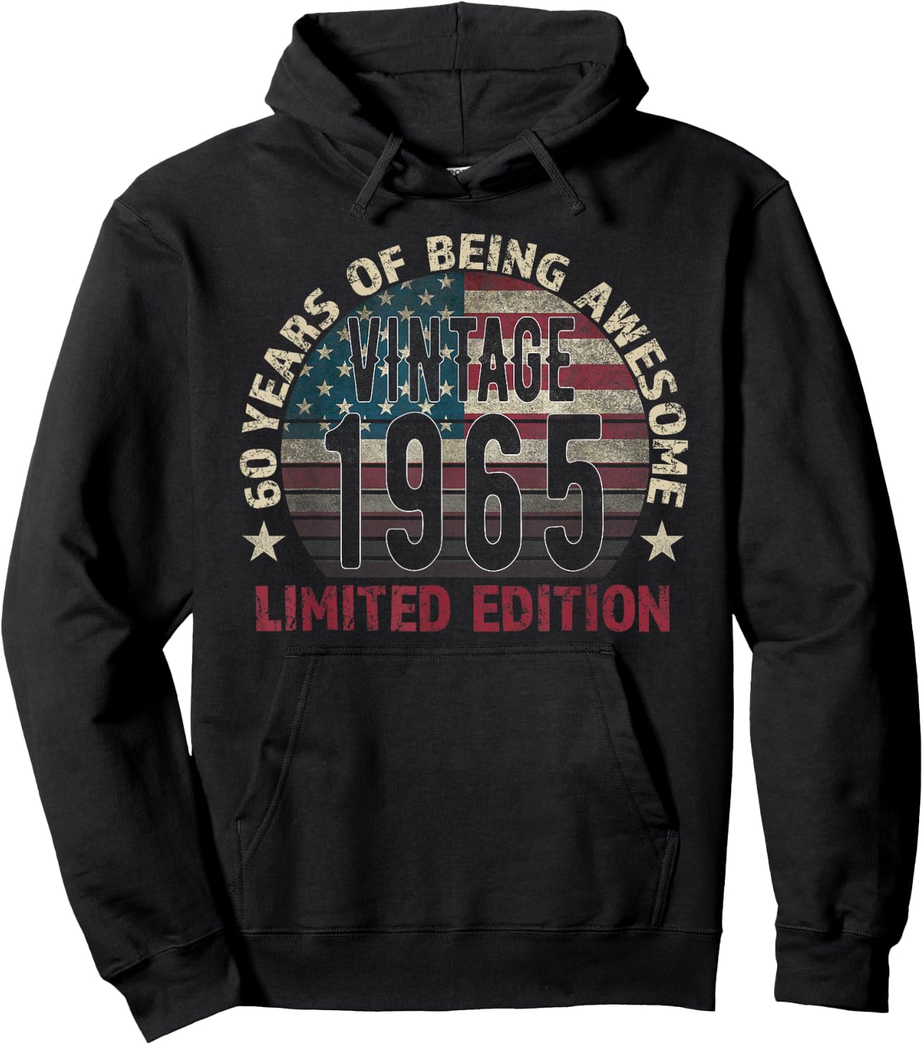 60th Birthday Gift men Vintage born 1965 turning 60 Year Old Hoodie - Hoodie | Black