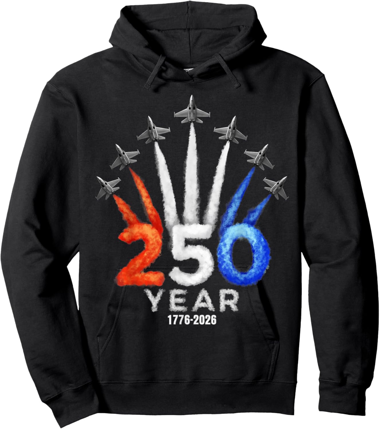 250 Years American 1776 2026 250th USA Patriotic 4th of July Hoodie - Hoodie | Black