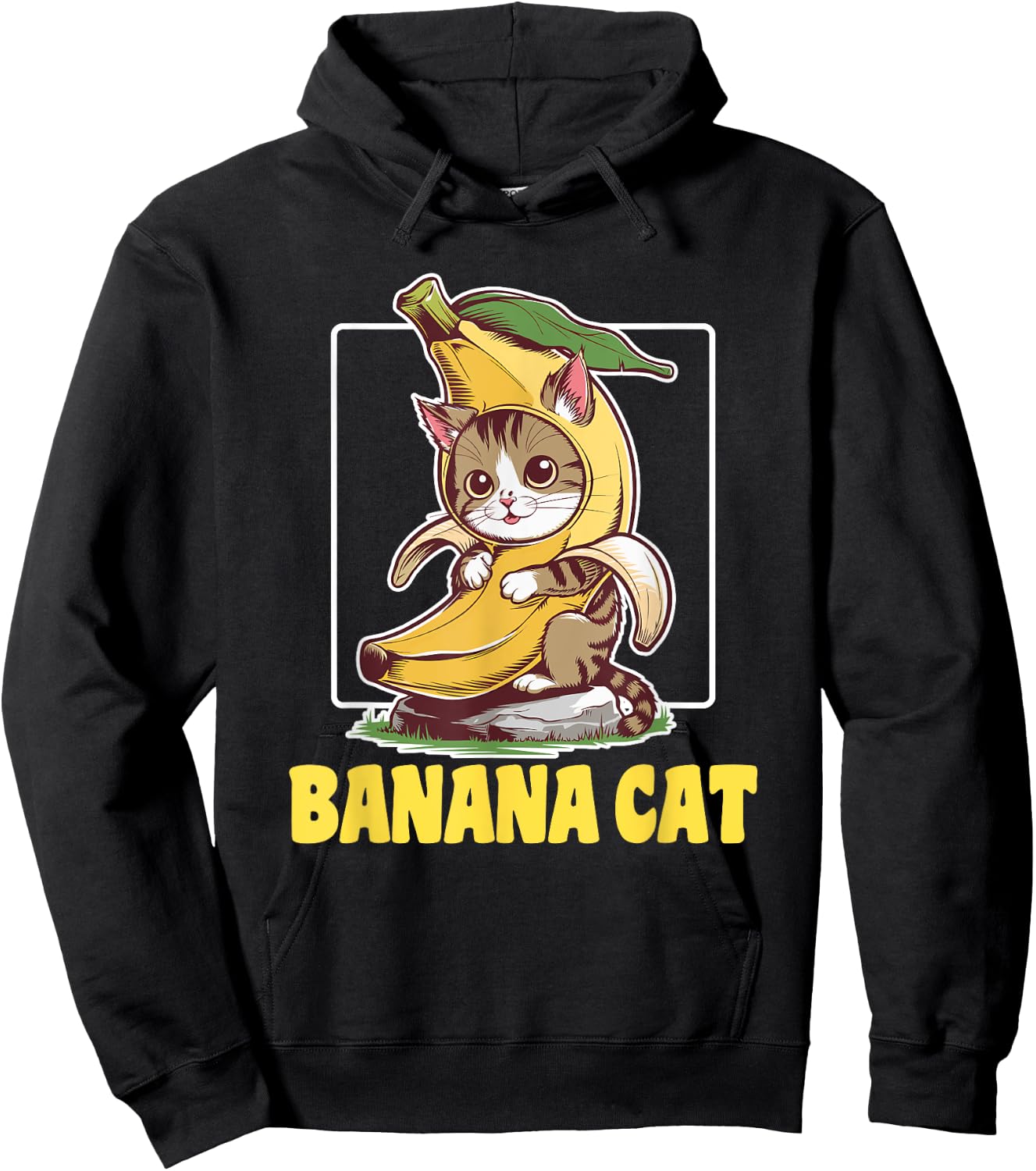 Cute Banana Cat Happy Bananacat Meme Kitty Cat Lovers Meme Hoodie - Hoodie | Black