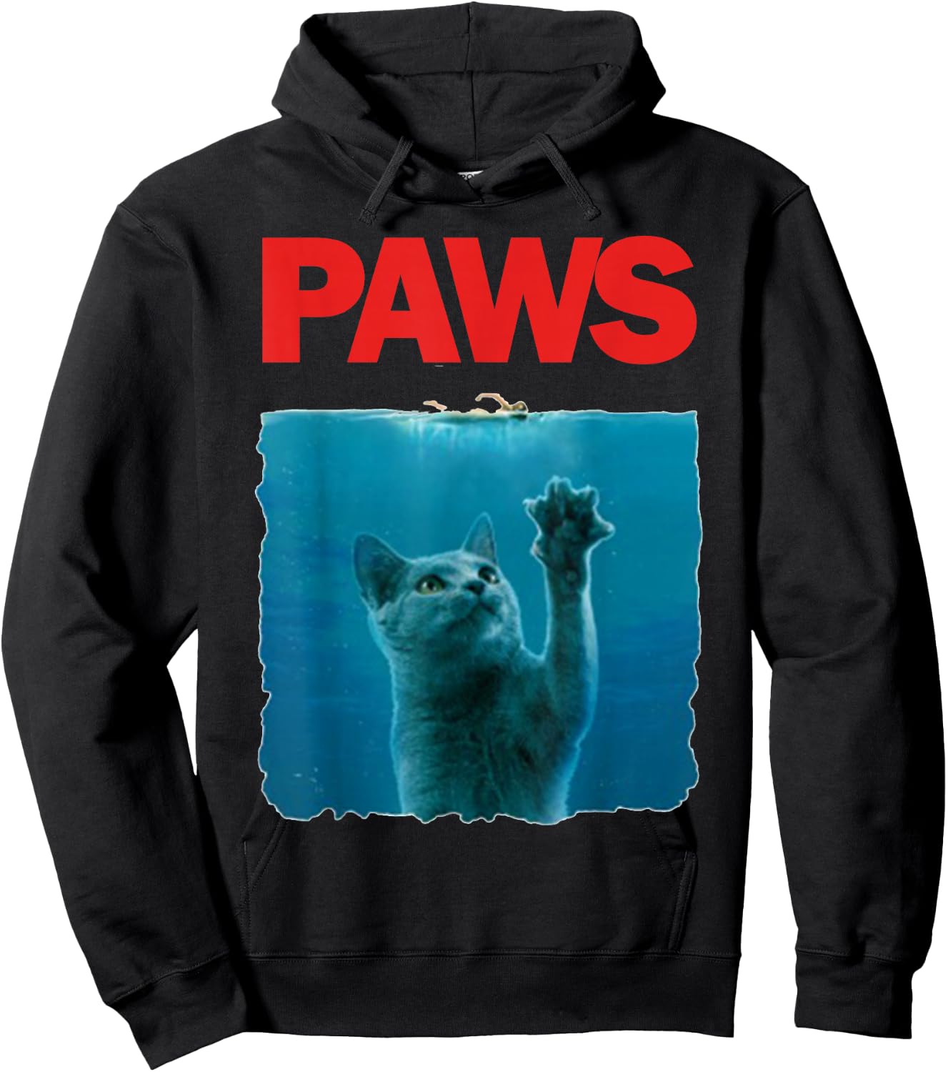 Paws Kitten Meow Parody Funny Cat Lover Gifts Hoodie - Hoodie | Black
