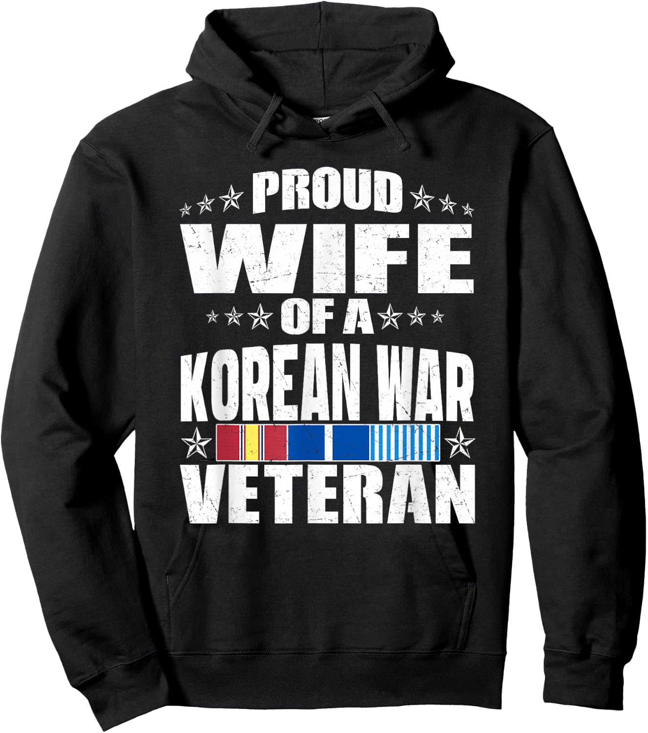 Proud Wife Of A Korean War Veteran Military Veterans Spouse Hoodie - Hoodie | Black
