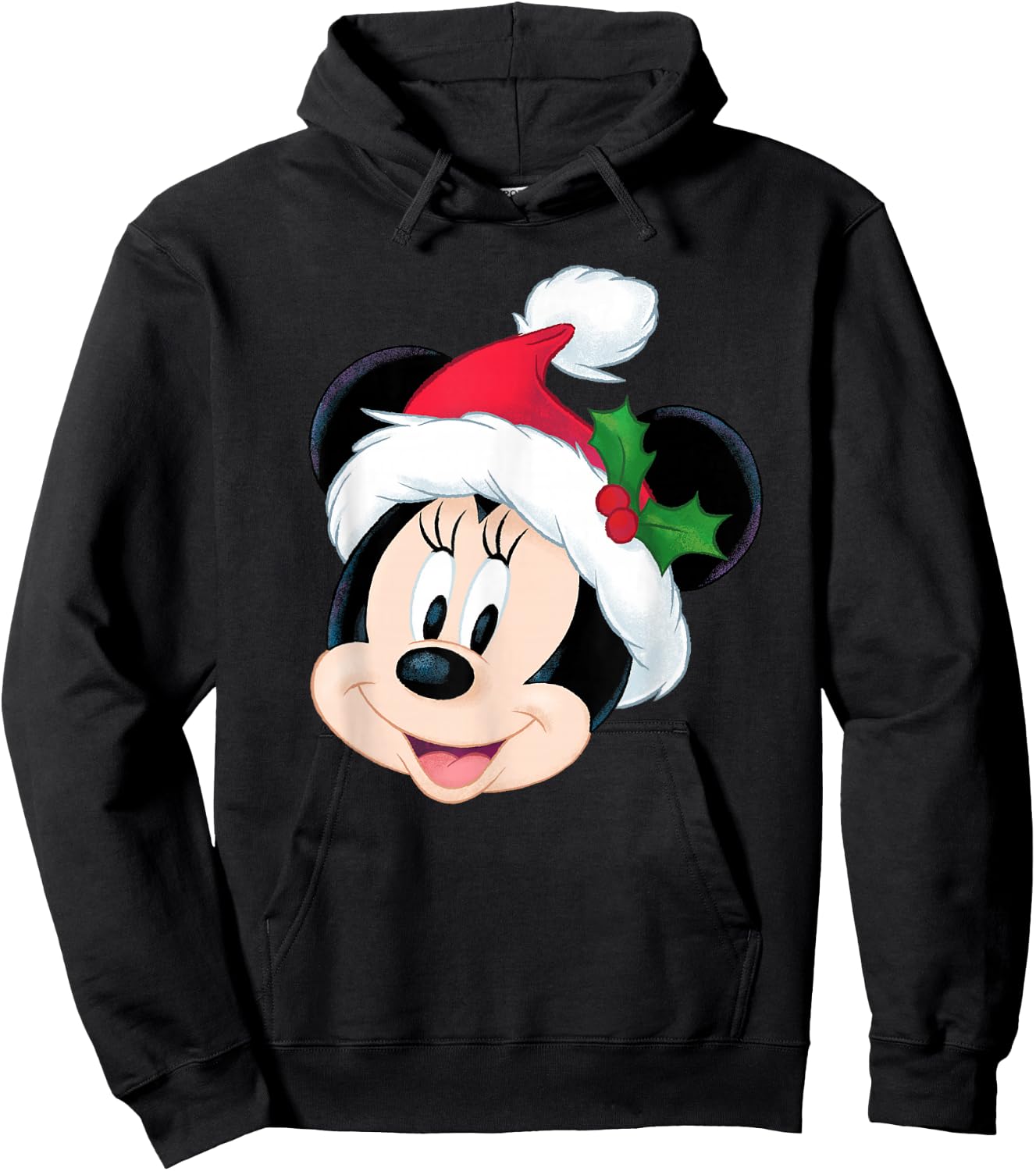 Disney Minnie Mouse in Santa Hat Holiday Hoodie - Hoodie | Black
