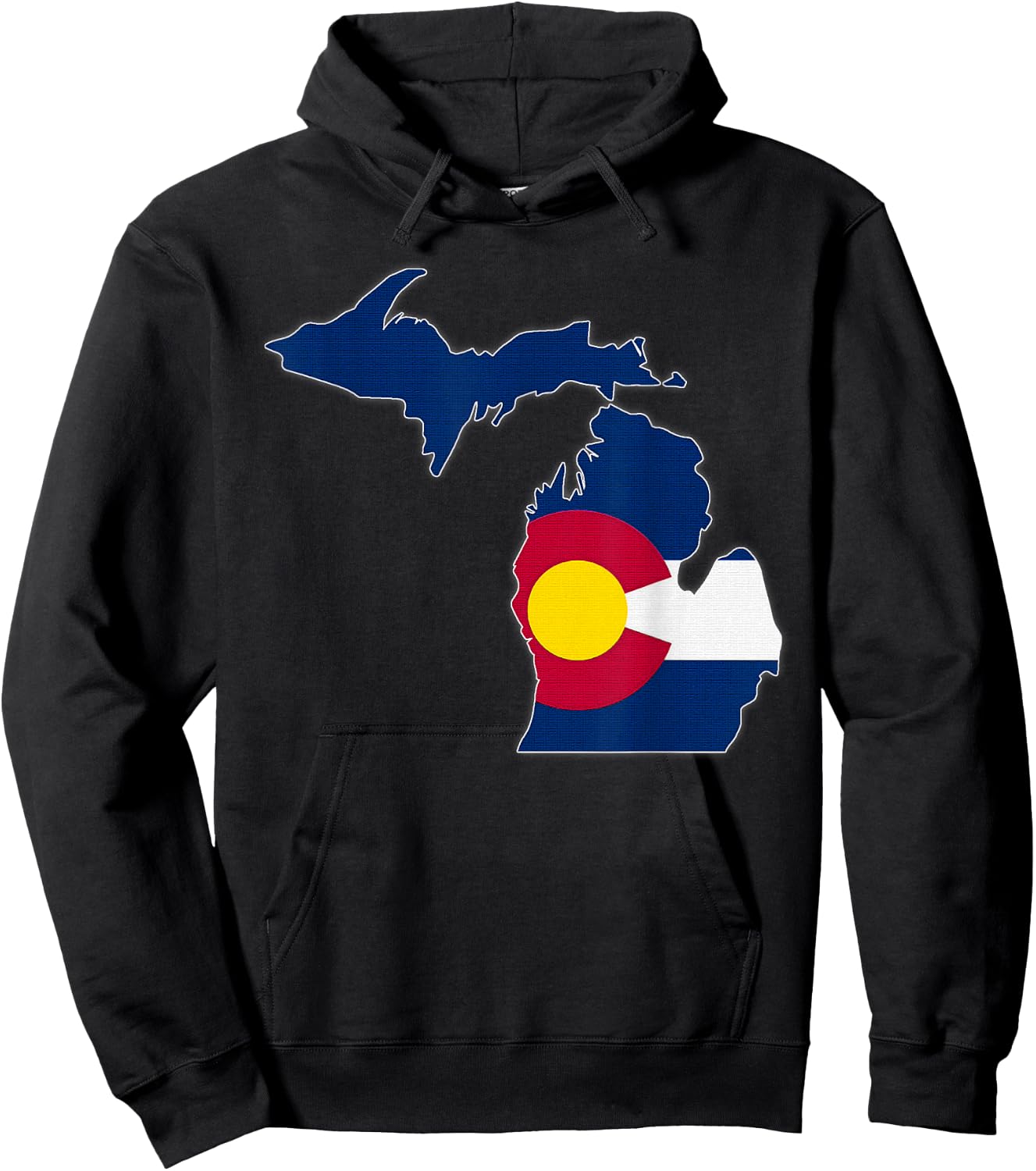 MICHIGAN STATE MAP COLORADO CO Flag Roots Men Women Gift Hoodie - Hoodie | Black