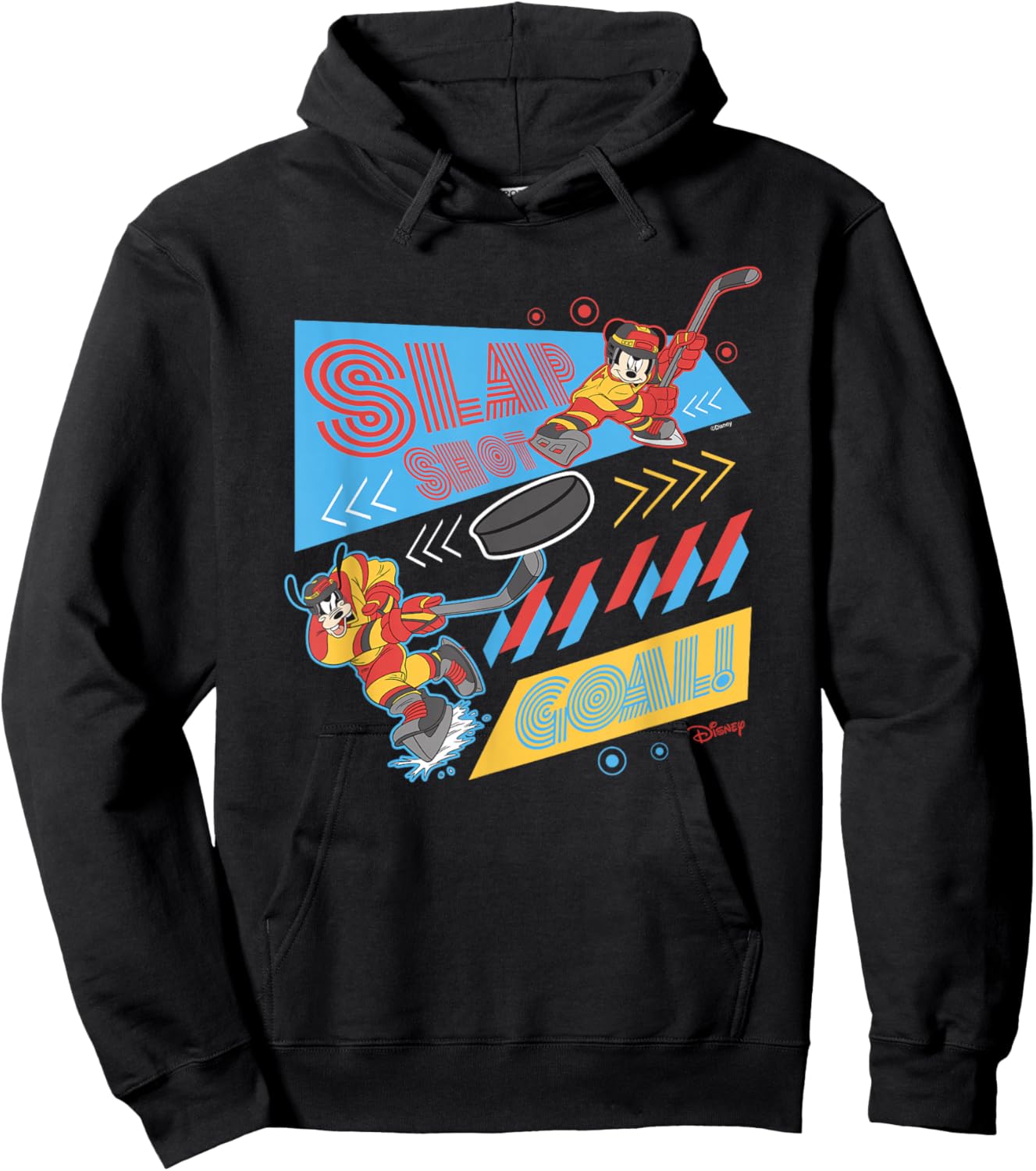Disney Mickey and Friends Slap Shot Goal Winter Sports Hoodie - Hoodie | Black