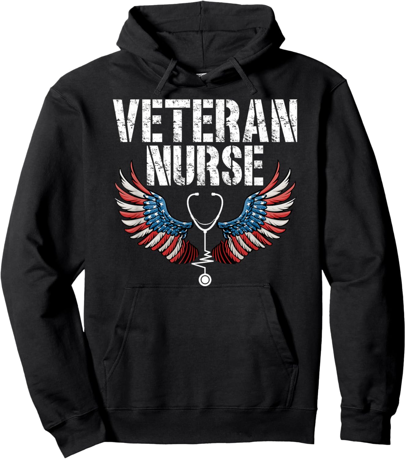 Veteran Nurse US Flag Veteran Nursing Hoodie - Hoodie | Black
