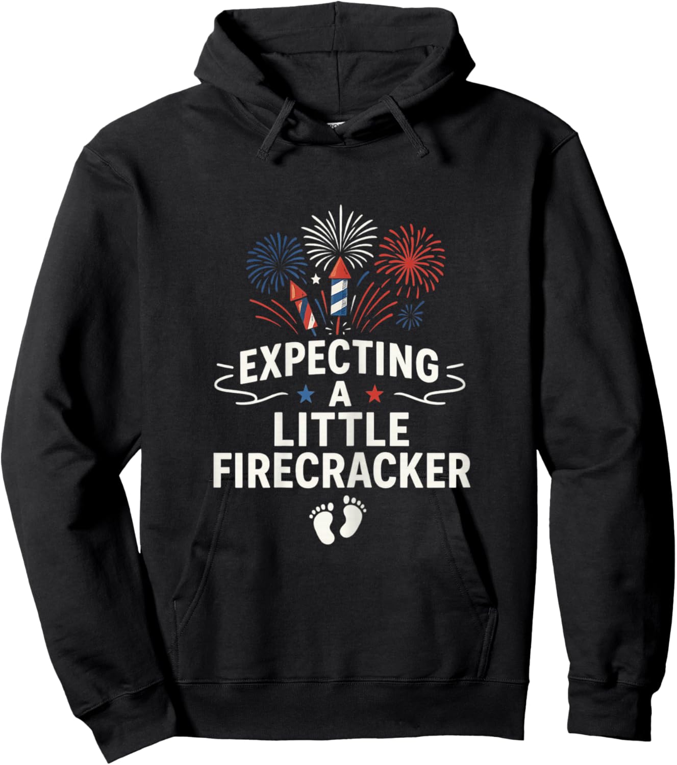 4th of July Pregnancy Announcement Tank Baby Reveal Hoodie - Hoodie | Black