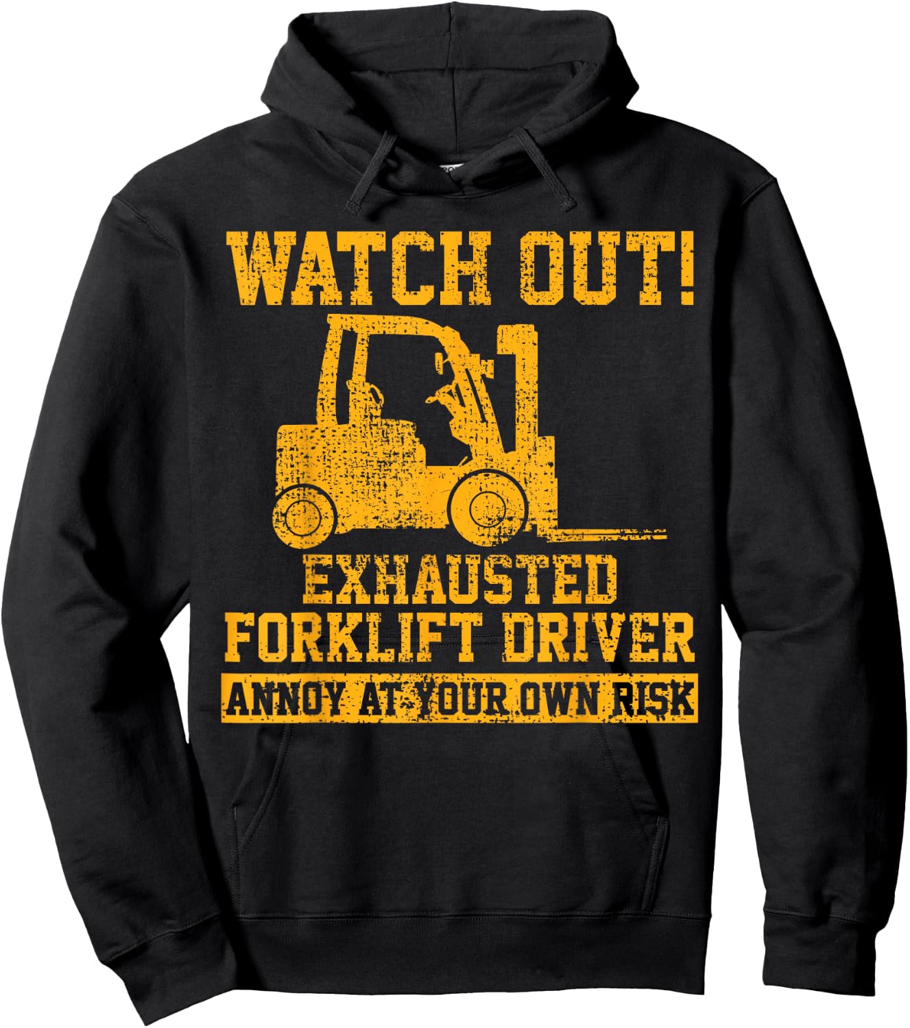 Forklift Driver Watch Out Gift Vintage Hoodie - Hoodie | Black