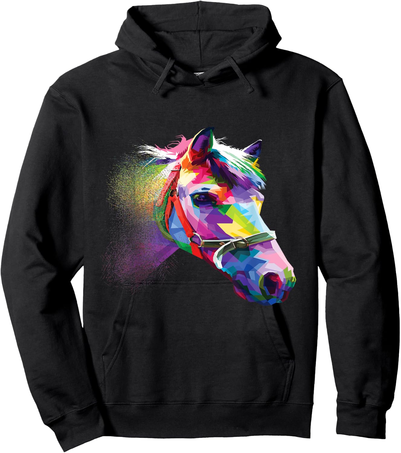 Horse Shirt Colorful Horse's head Pop Art Hoodie - Hoodie | Black