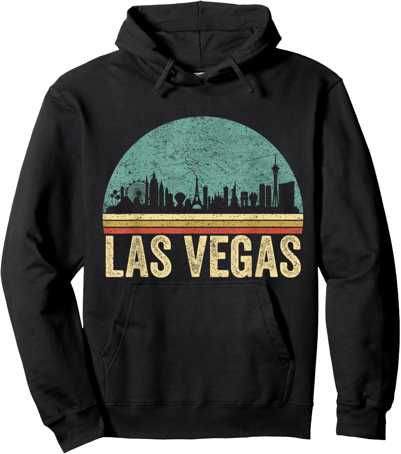 Vintage Retro Las Vegas Souvenir Skyline Las Vegas Hoodie - Hoodie | Black