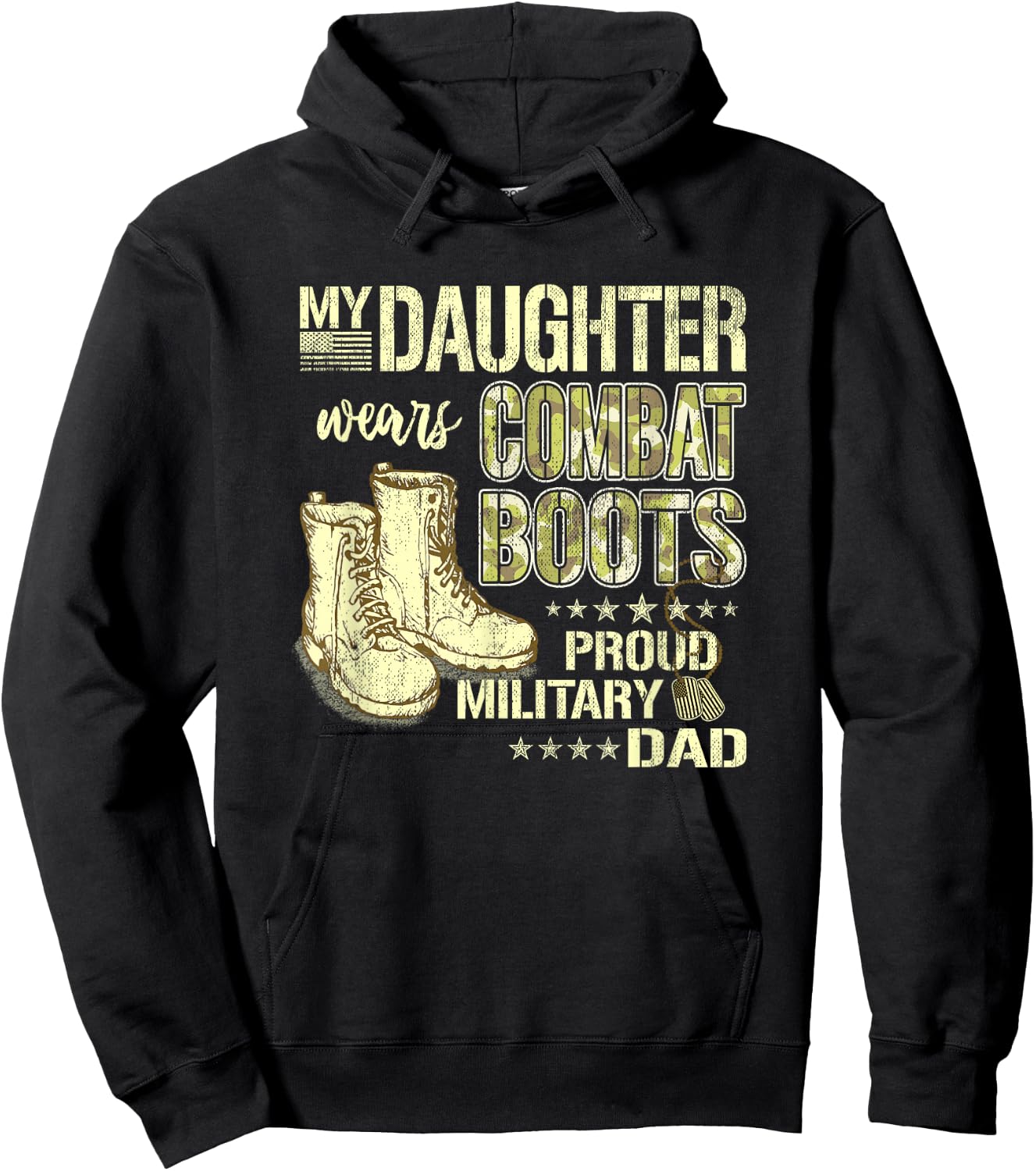 My Daughter Wears Combat Boots - Proud Military Dad Father Hoodie - Hoodie | Black