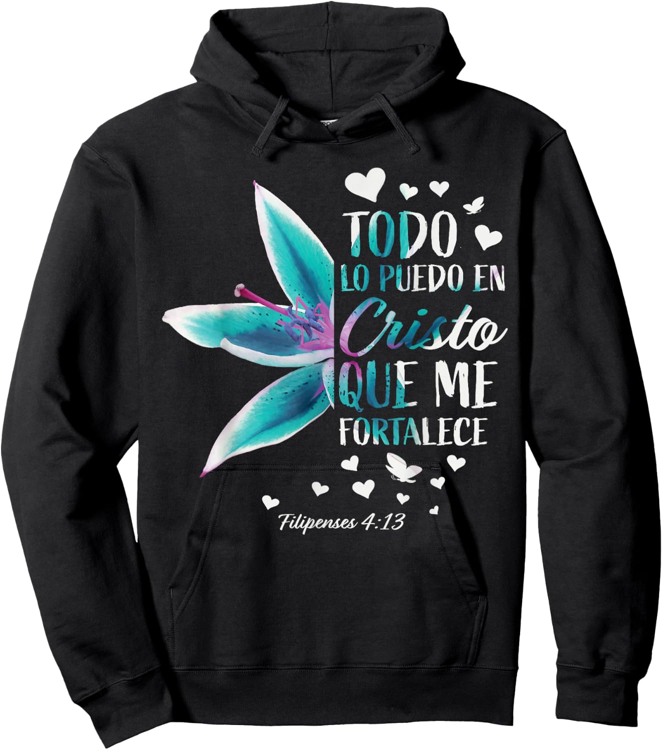 Christian Verse Gifts Religious Spanish Women Wife Mom Her Hoodie - Hoodie | Black