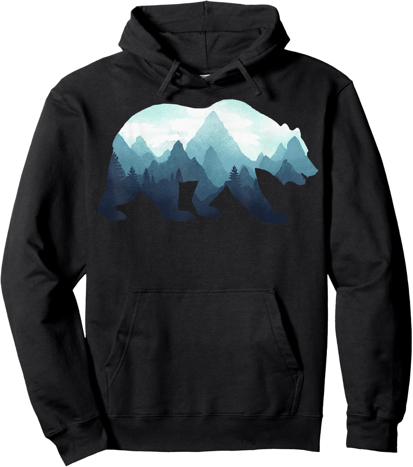 Bear Double Exposure Surreal Wildlife Animal Hoodie - Hoodie | Black