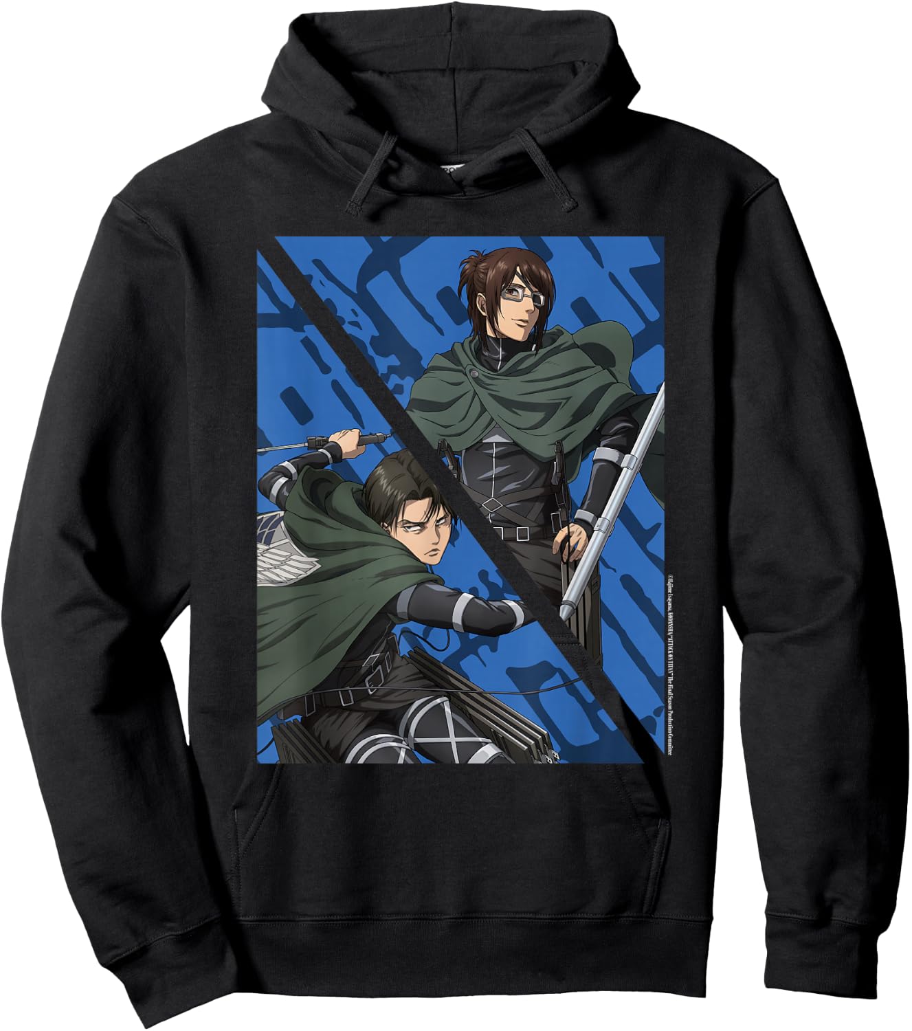 Attack on Titan Final Season - Levi Ackerman & Hange Zoe Hoodie - Hoodie | Black
