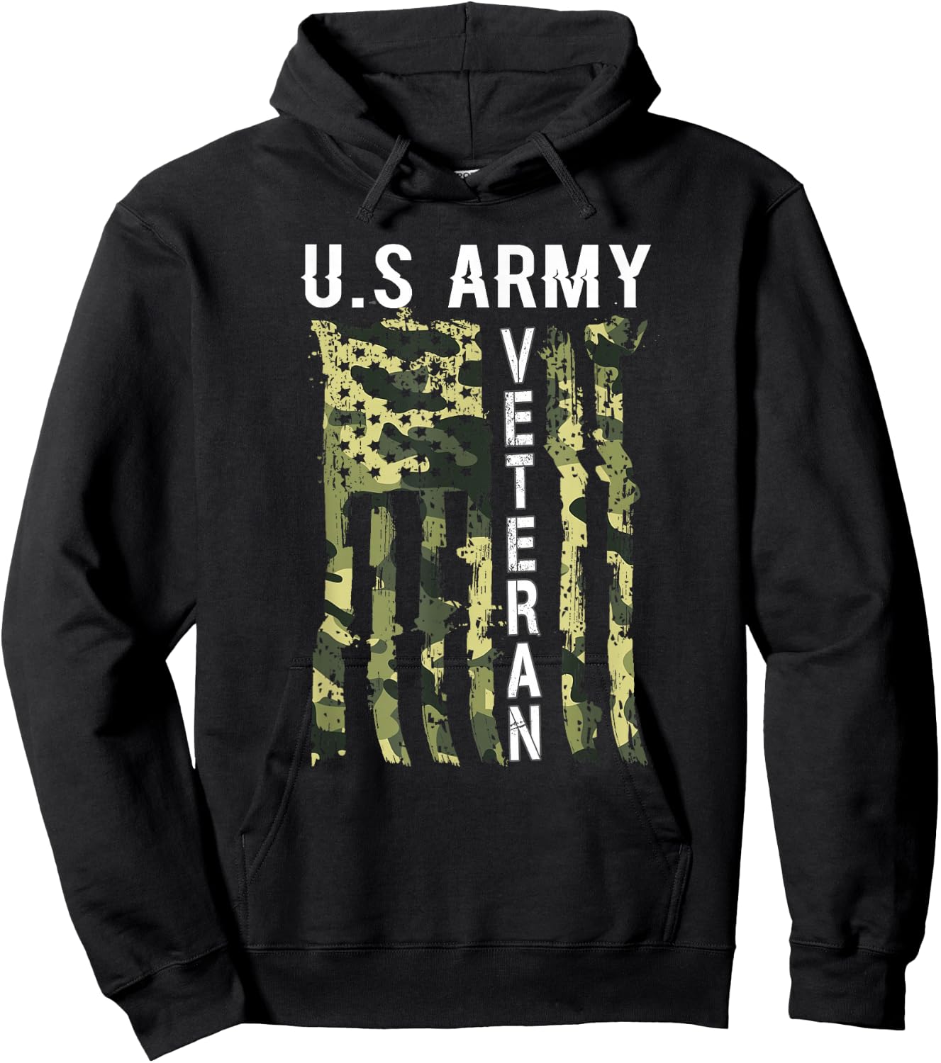 Veteran USA Camo 4th of July Shirt Man Woman Hoodie - Hoodie | Black