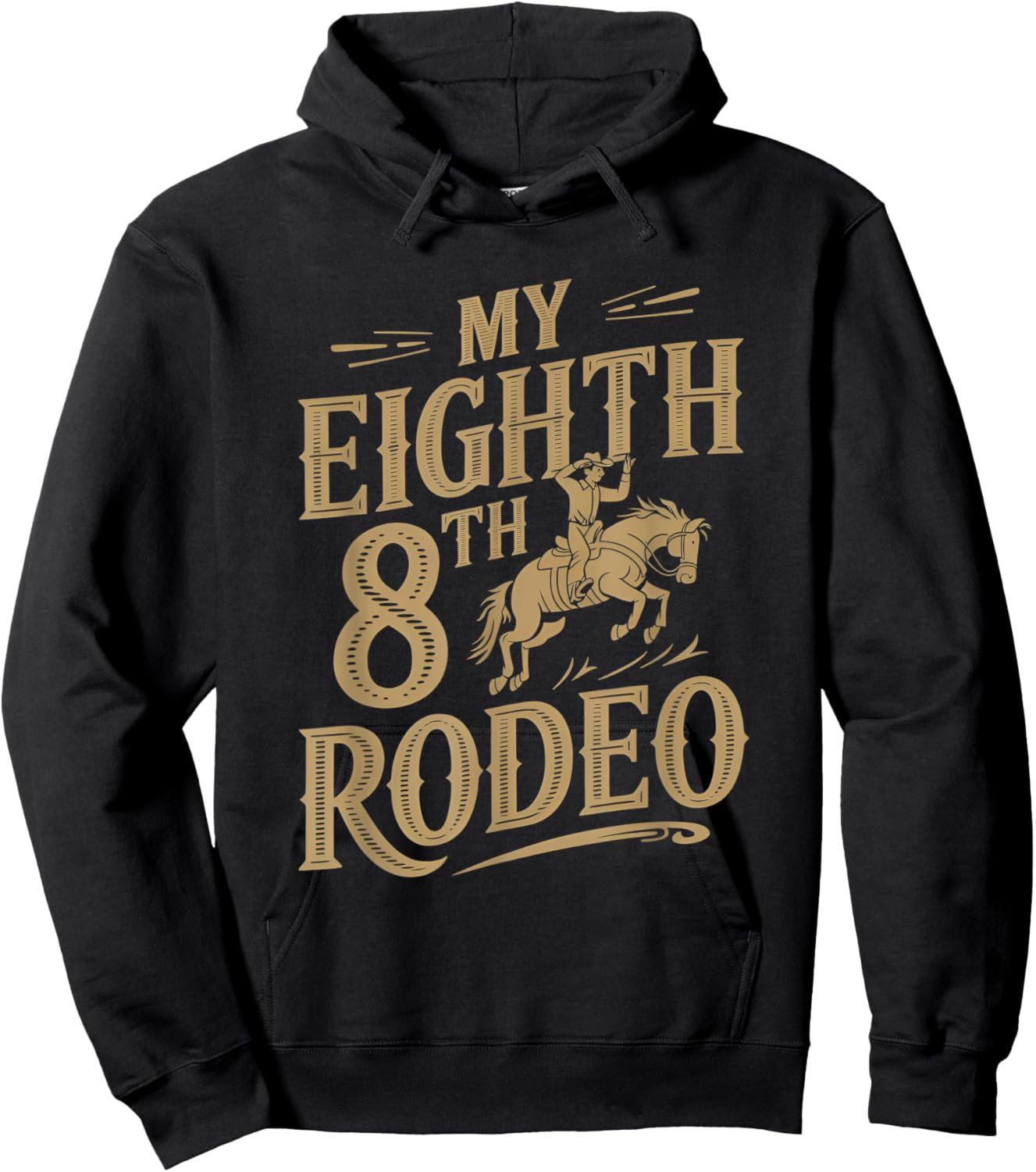 Yeehaw! Western 8th Birthday Cowboy Rodeo Party Celebration Hoodie - Hoodie | Black
