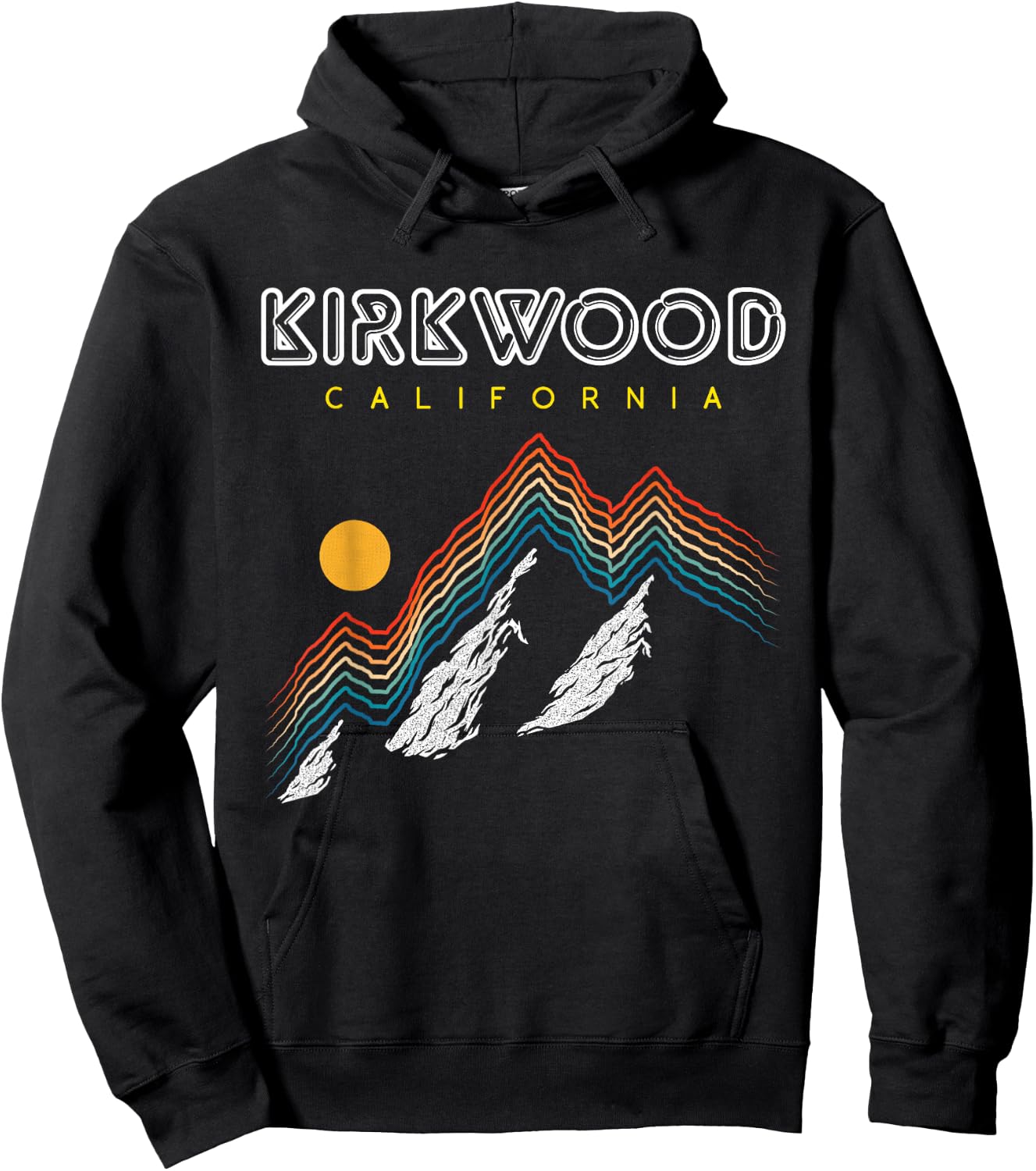 Kirkwood, California - USA Ski Resort 1980s Retro Hoodie - Hoodie | Black
