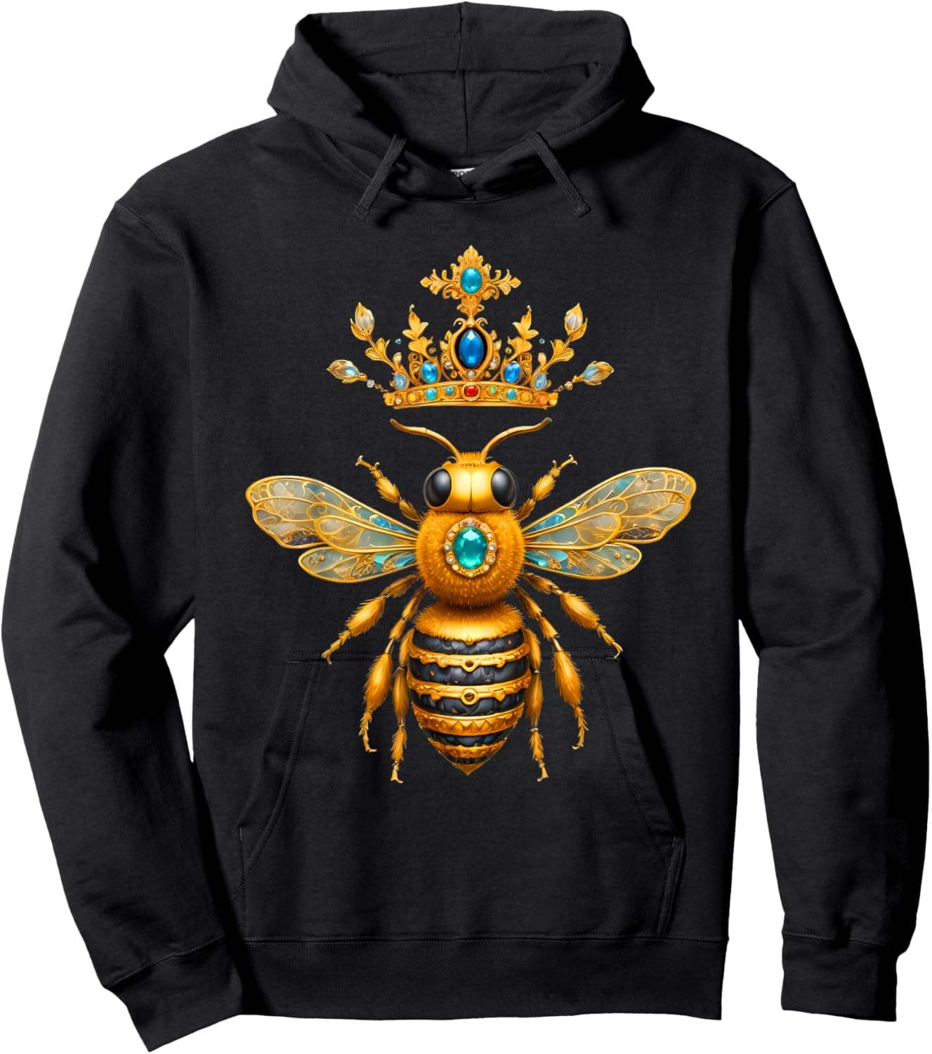 Queen Bee Crown Women Men Girls Honey Hive Bee Keeper Bee Hoodie - Hoodie | Black