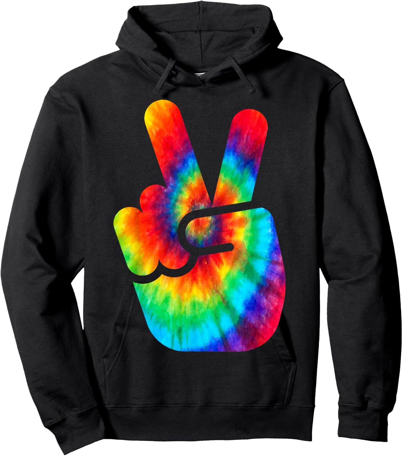 Cool Peace Hand Tie Dye For Boys And Girls Hoodie - Hoodie | Black