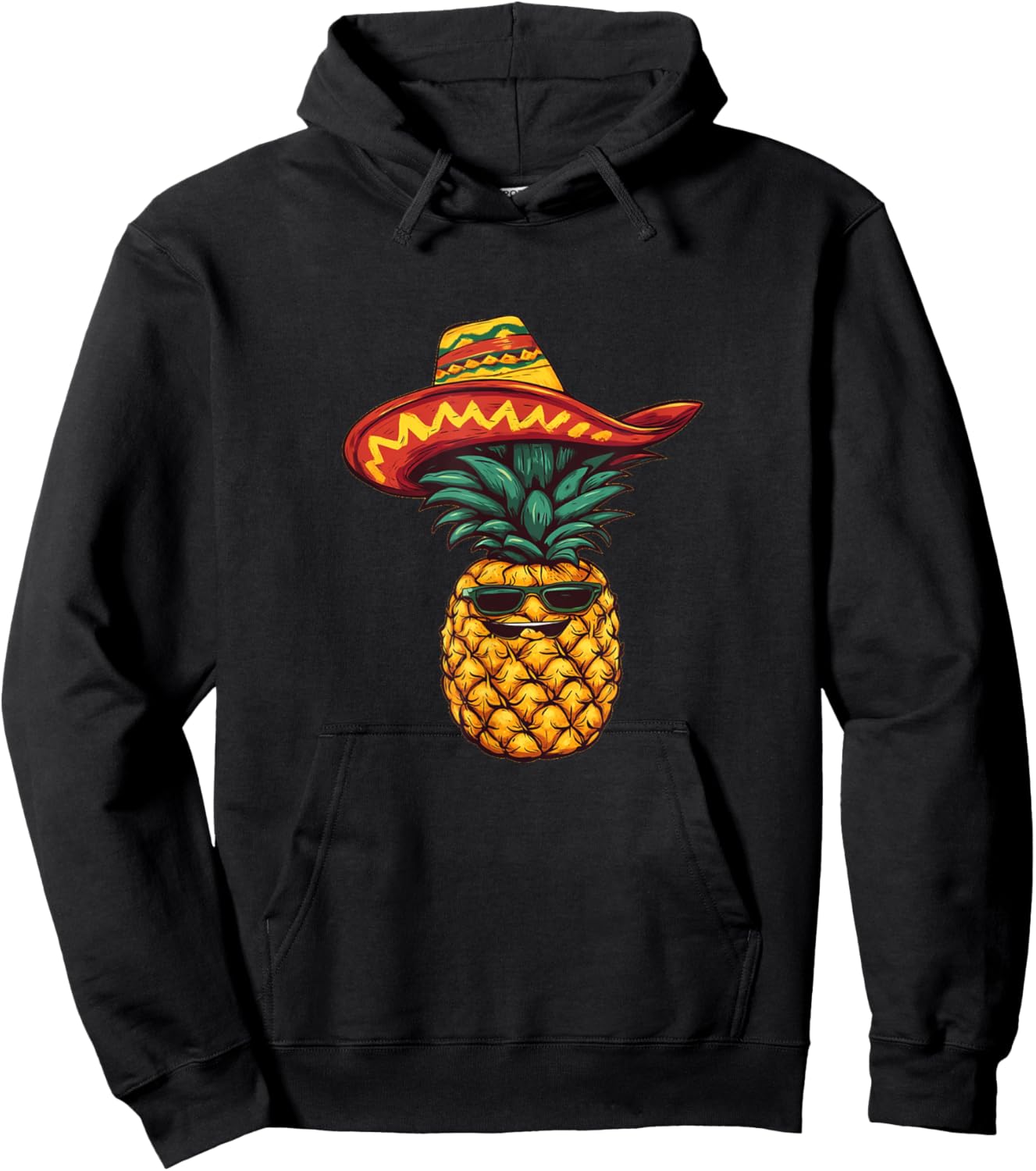 Viva la Piña with a Cool Pineapple Sombrero Costume Hoodie - Hoodie | Black