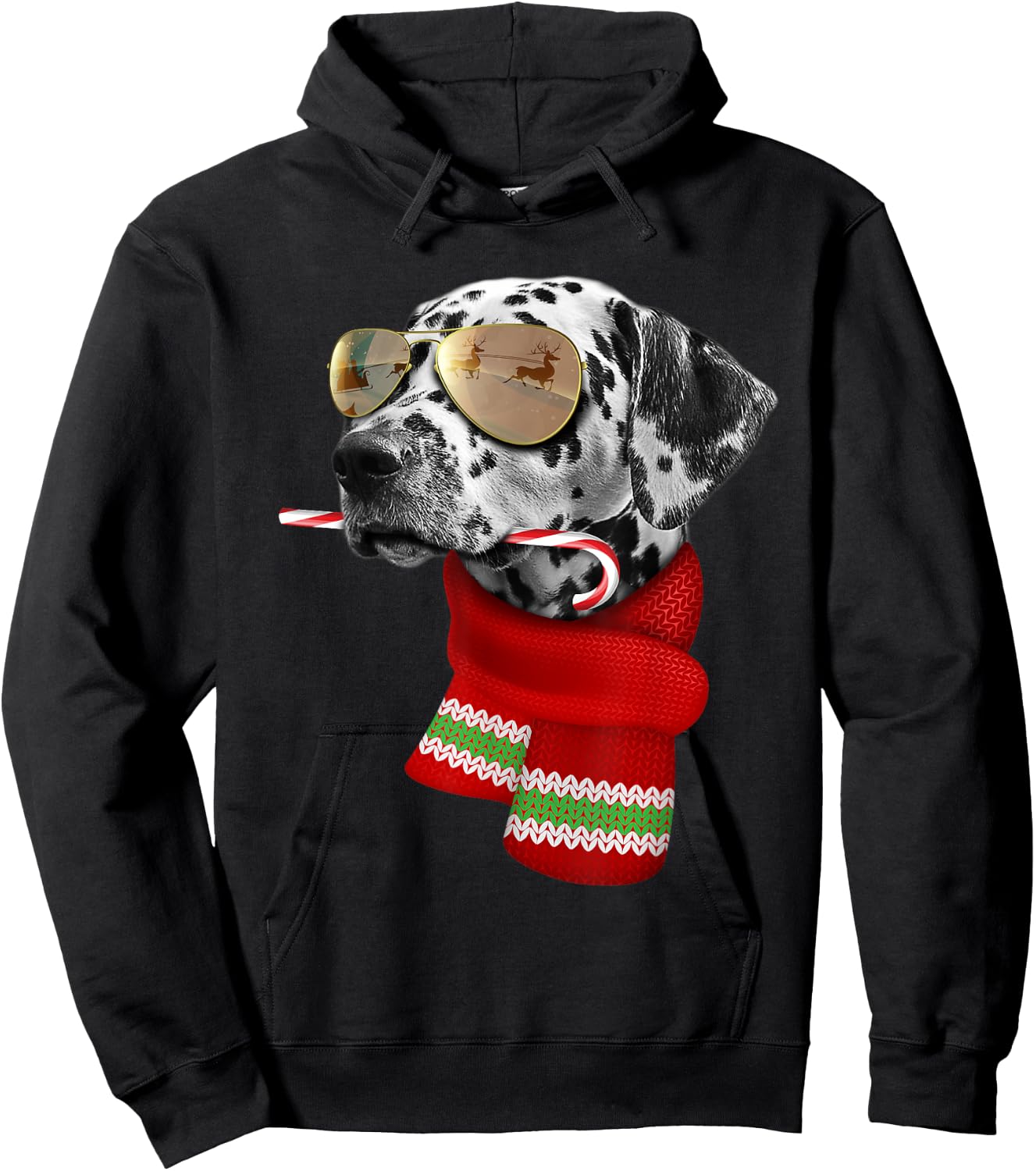 Dalmatian shirt Cute Christmas Gift Dog Lovers Sunglasses Hoodie - Hoodie | Black