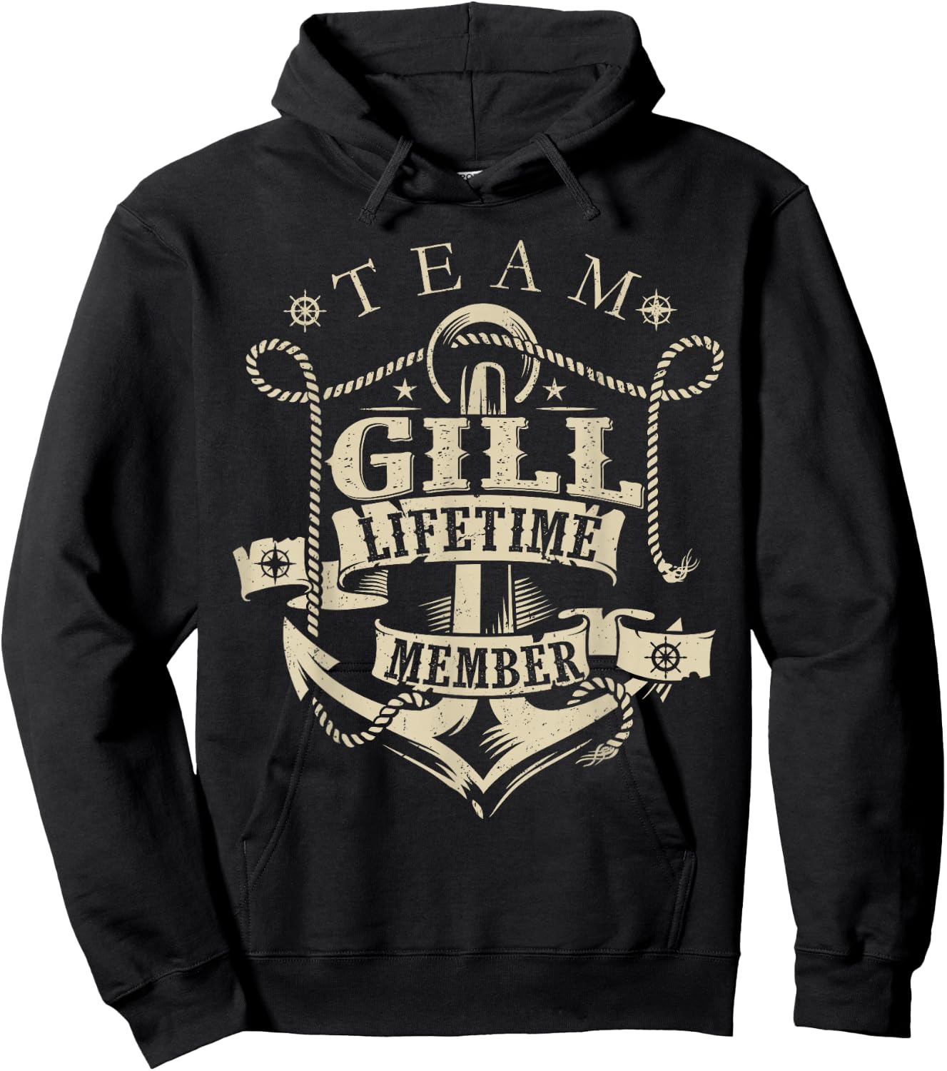 Team GILL Lifetime Member Vintage GILL Family Name Hoodie - Hoodie | Black