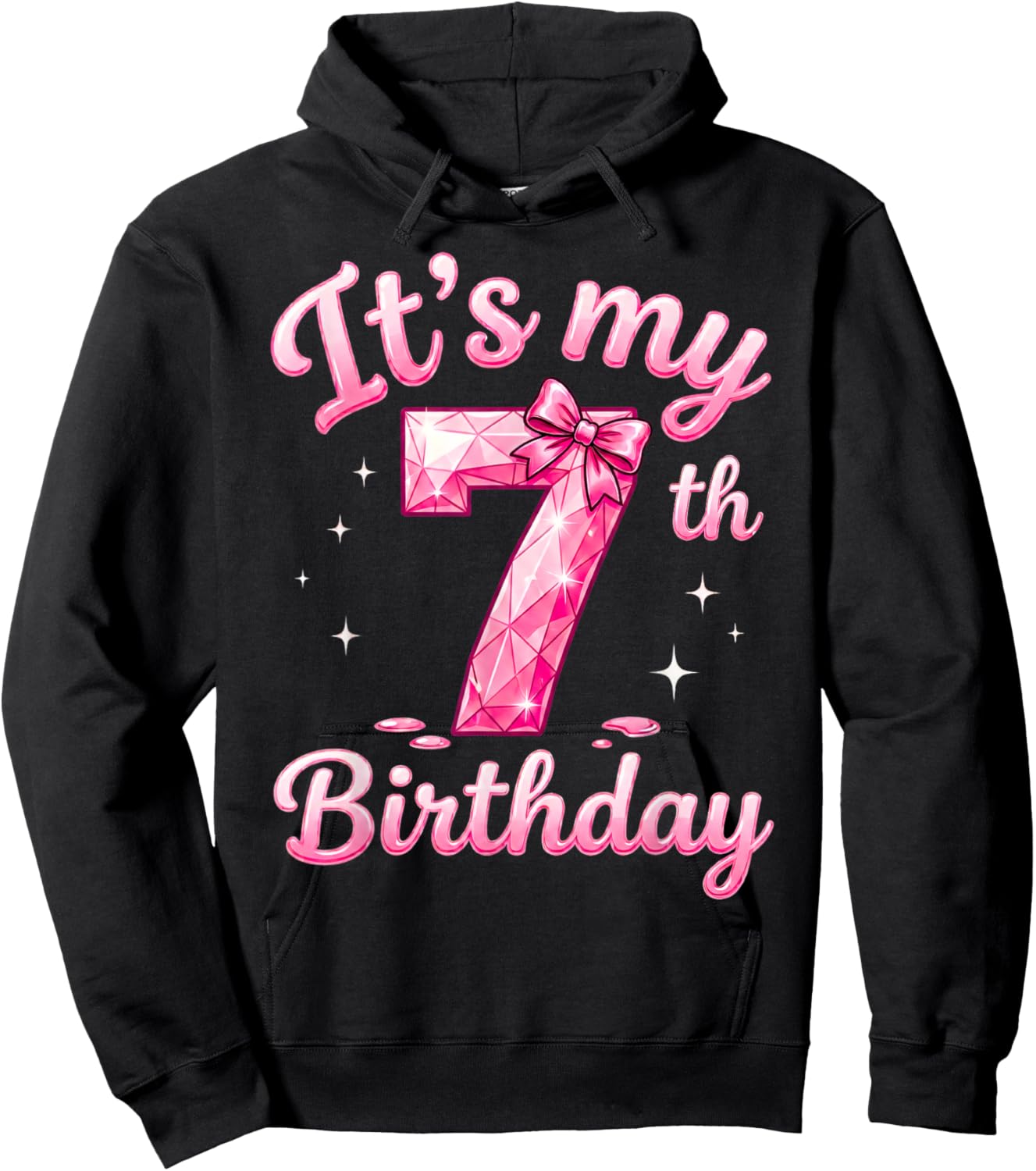 7th Birthday Girls Seven Years Old Design It's My 7 Bday Hoodie - Hoodie | Black