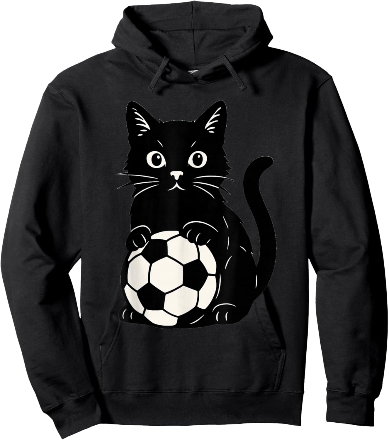Funny Black Cat Soccer Hoodie - Hoodie | Black