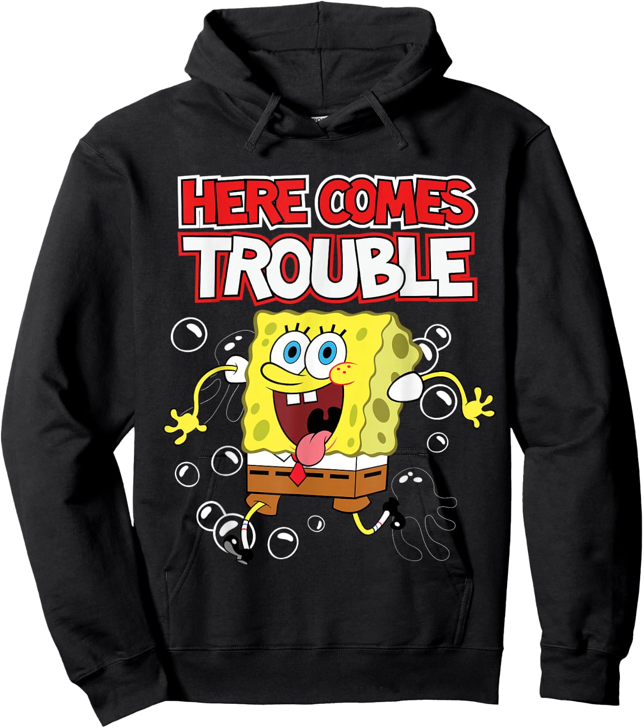 SpongeBob SquarePants Here Comes Trouble Hoodie - Hoodie | Black