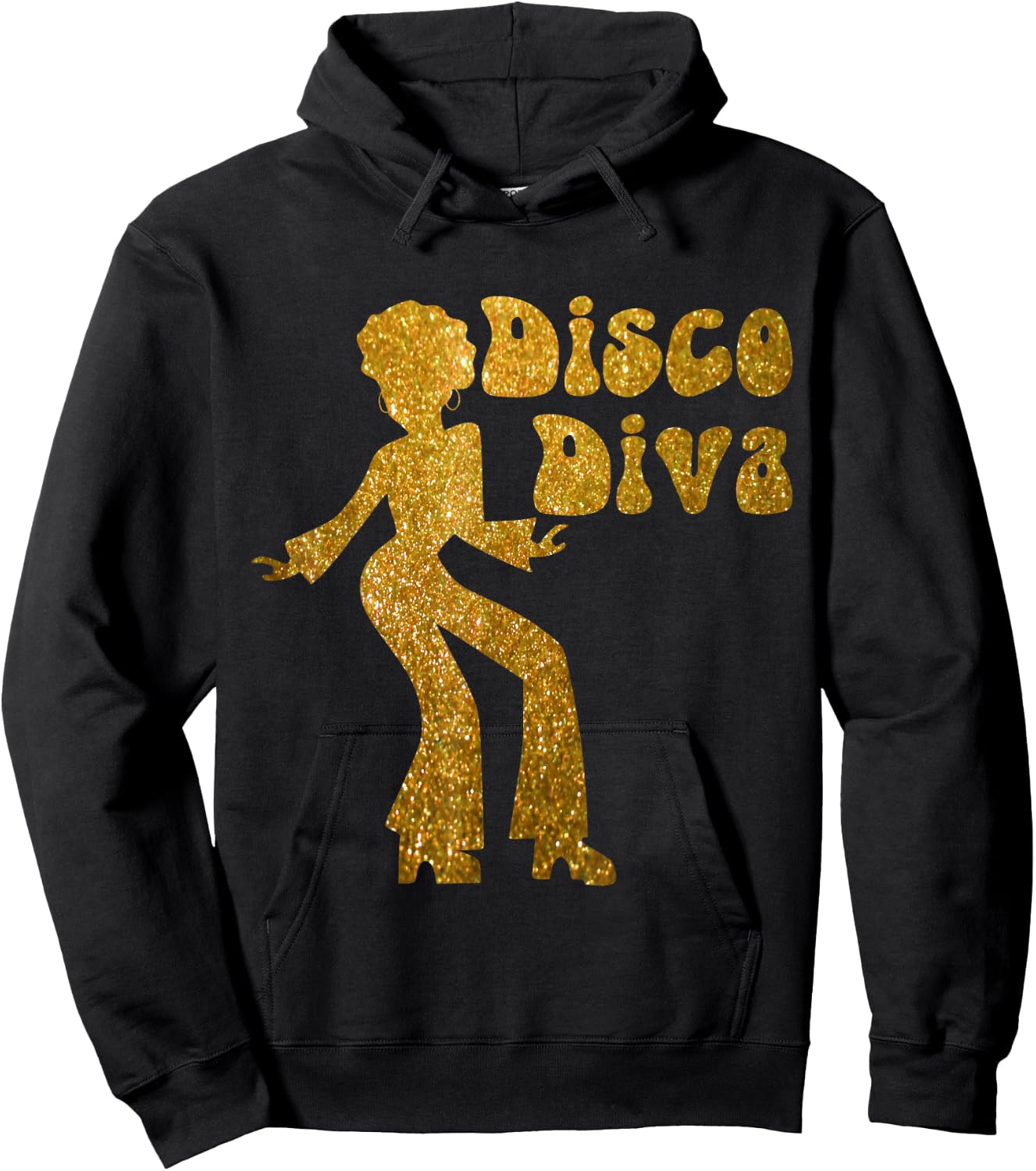Disco Diva - Retro 70's Seventies Retro Disco Ball Hoodie - Hoodie | Black