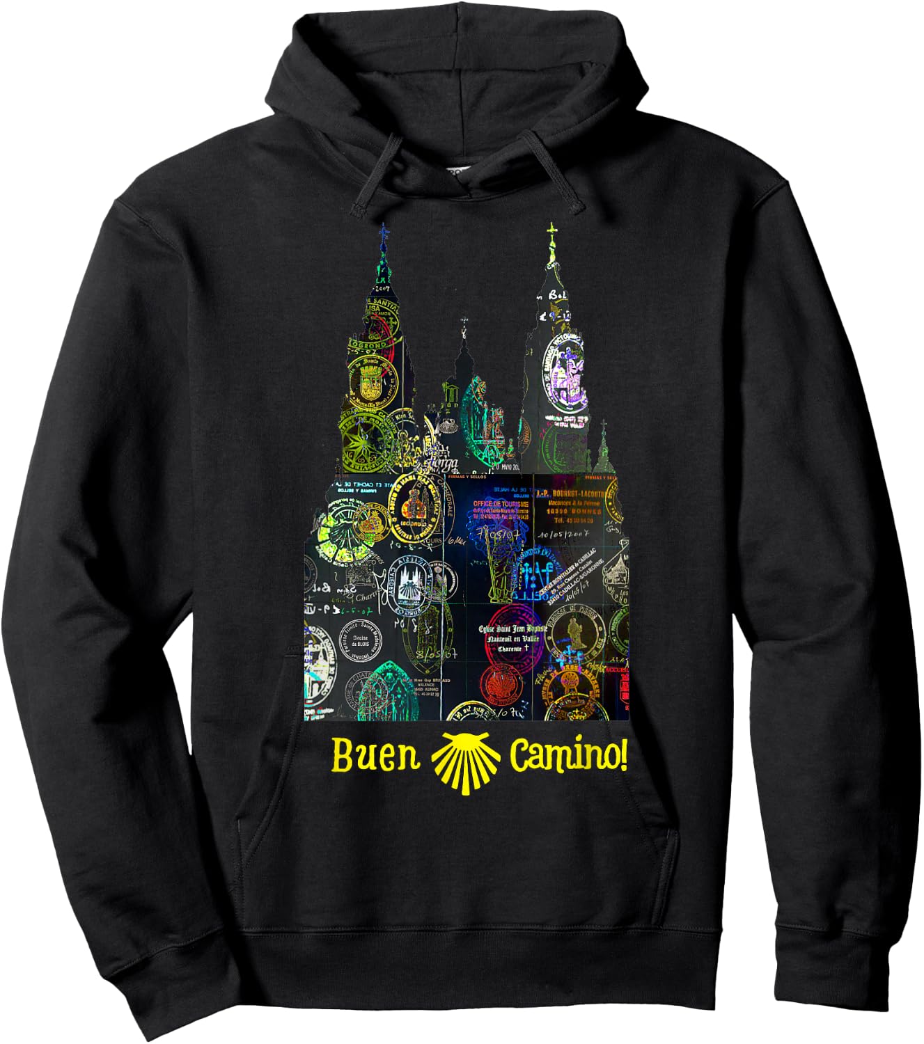 Buen Camino de Santiago Pilgrim Way of St. James Hikers Art Hoodie - Hoodie | Black