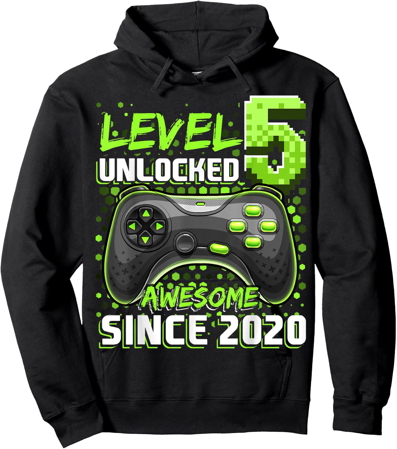5th Birthday Boy Level 5 Gamer 5 Year Video Game Party Hoodie - Hoodie | Black