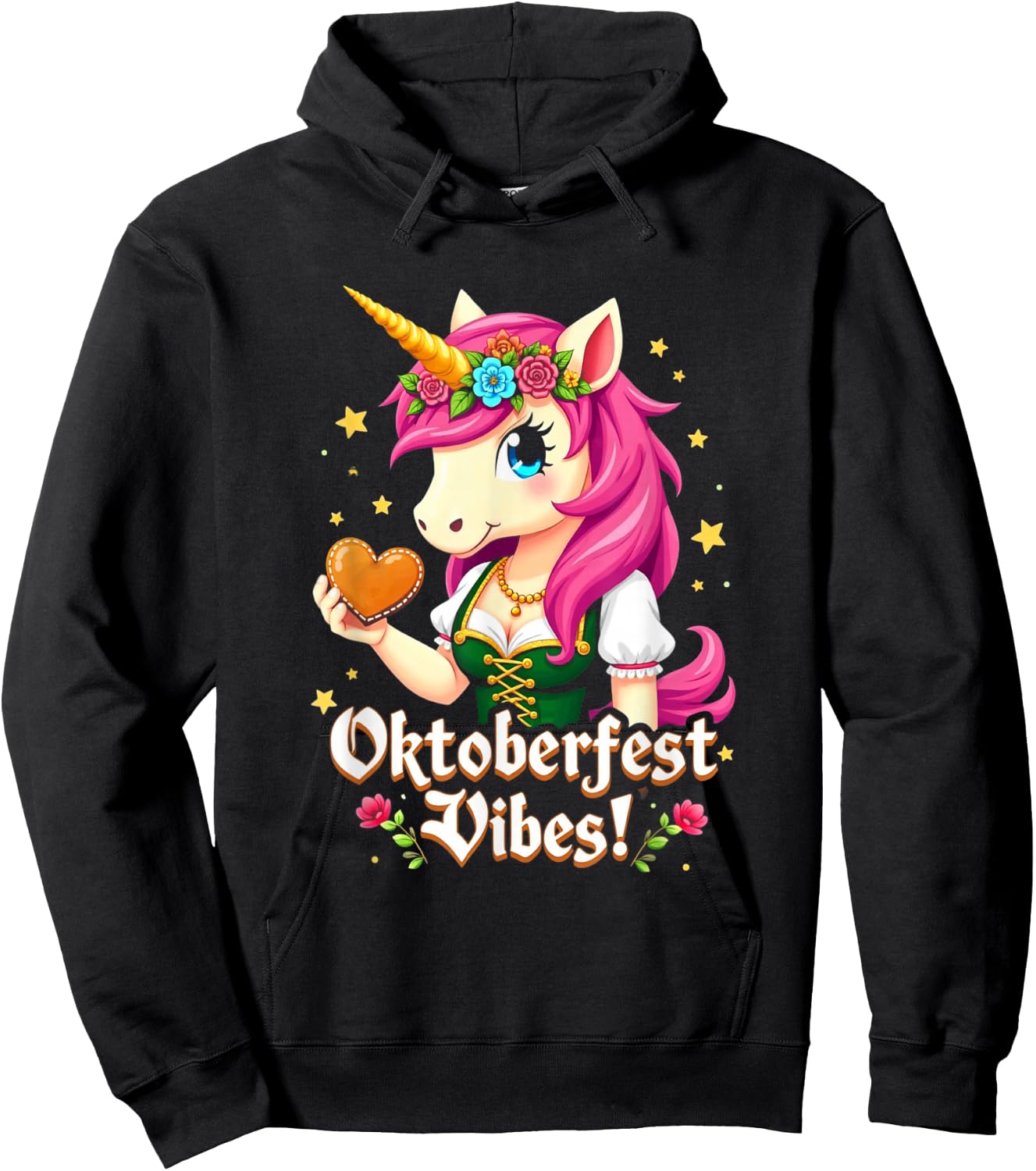 German Unicorn Drindl Funny Oktoberfest Vibes Kids Teens Hoodie - Hoodie | Black