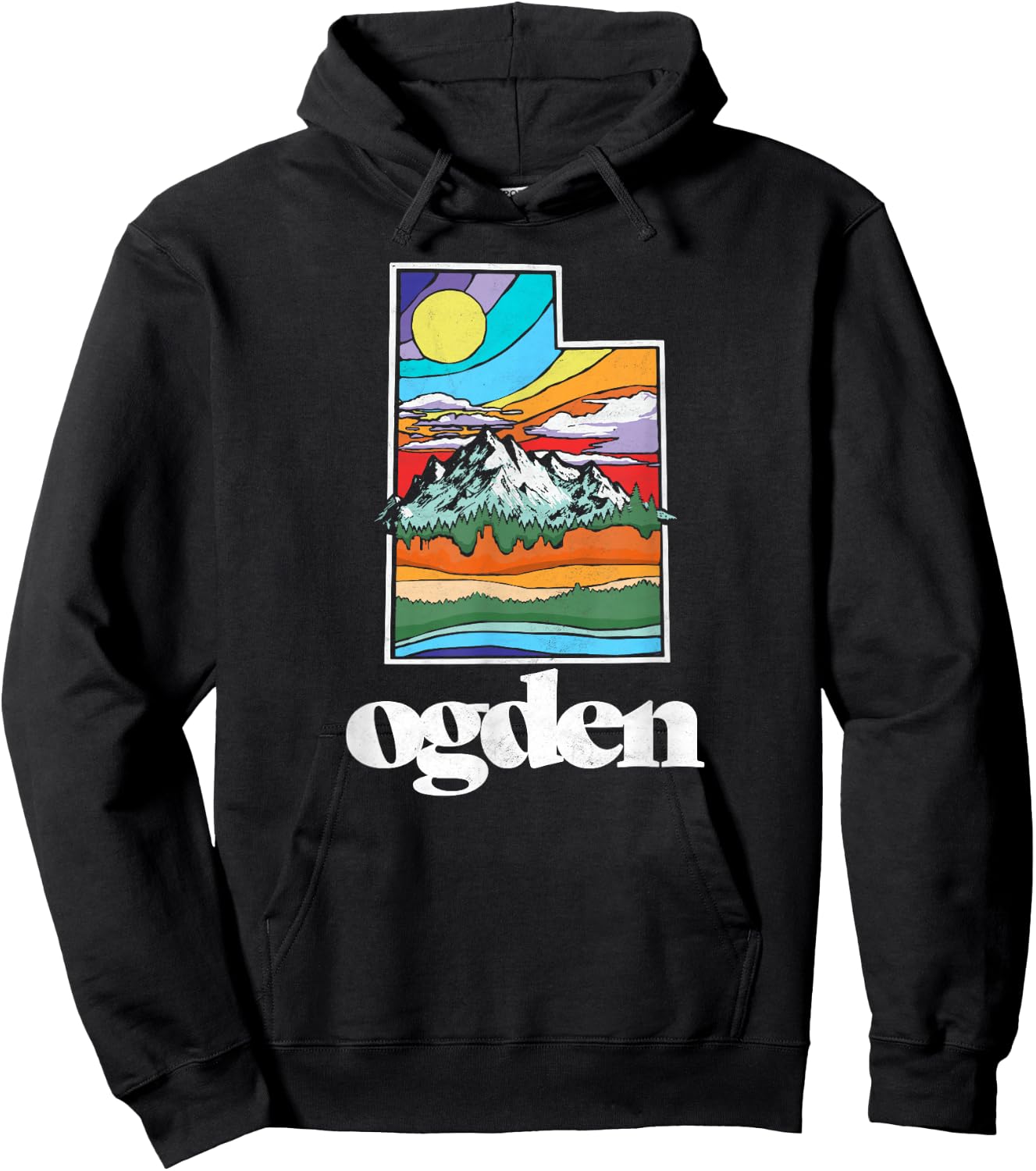 Ogden Utah Vintage Nature Outdoor Graphic Hoodie - Hoodie | Black
