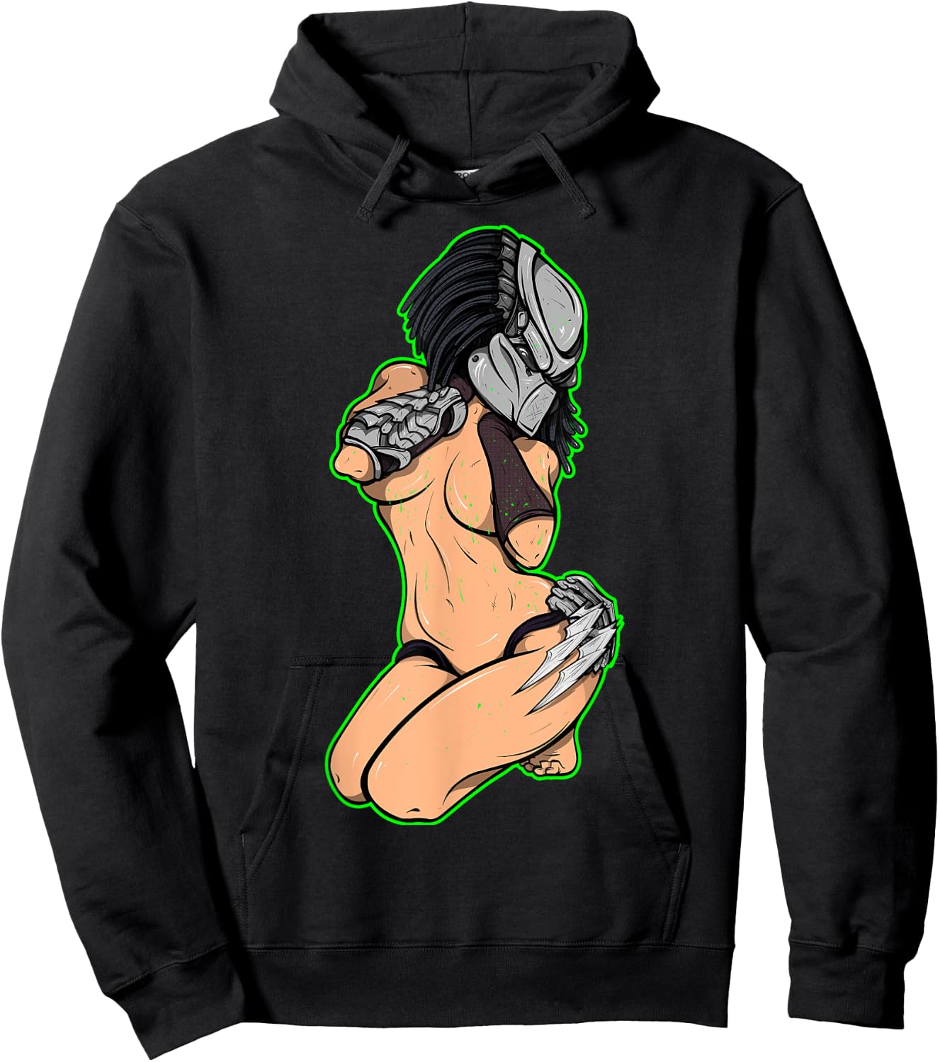 Predator Alien Hunter Pinup Girl Hoodie - Hoodie | Black