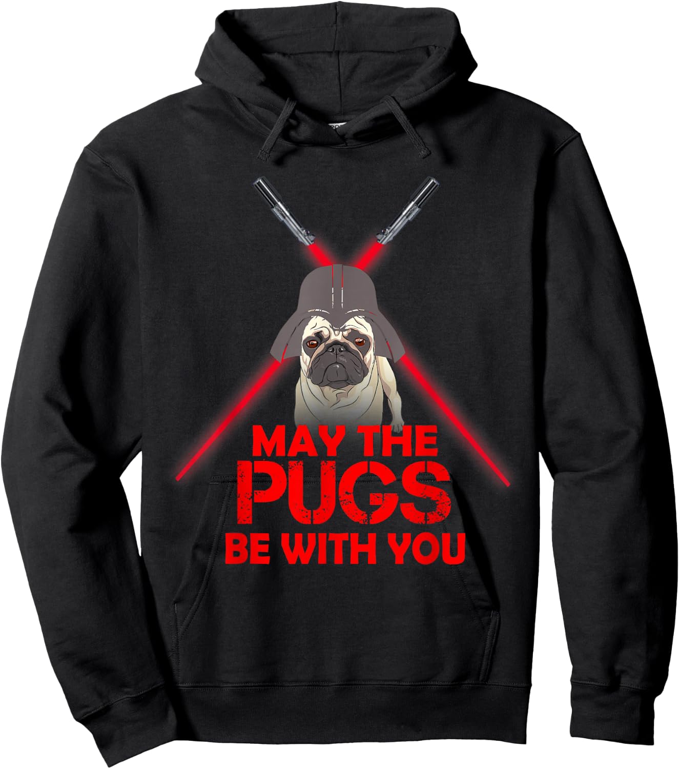 May The Pug Be With You Dog Lover Star Galaxy Hoodie - Hoodie | Black