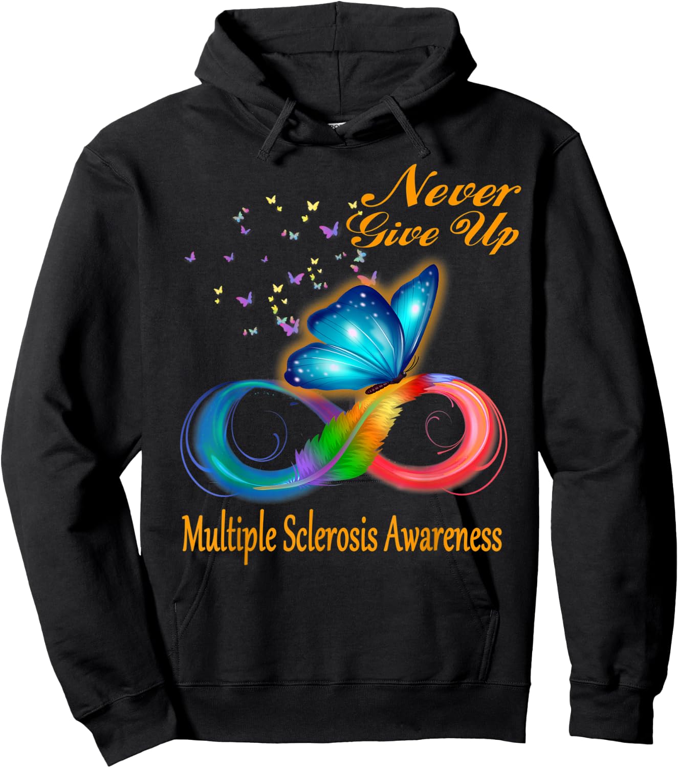 Butterfly Multiple Sclerosis Awareness Hoodie - Hoodie | Black