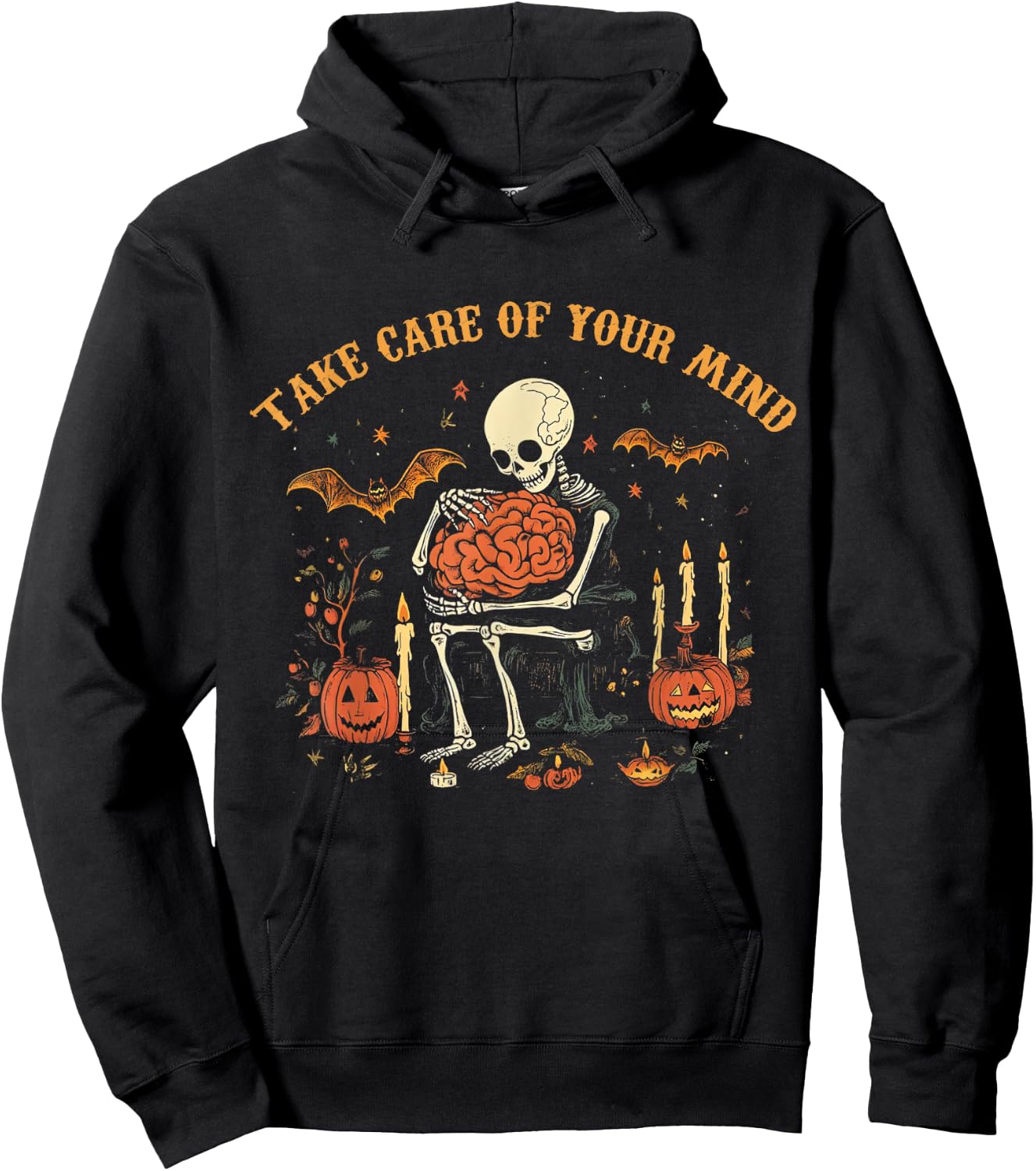 Take Care Of Your Mind, Mental Health Feeling Halloween Hoodie - Hoodie | Black
