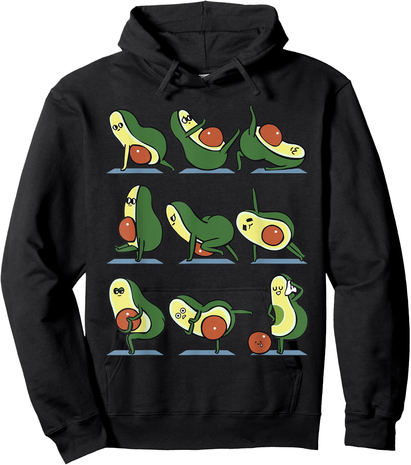 Avocado Yoga For A Flat Tummy Hoodie - Hoodie | Black