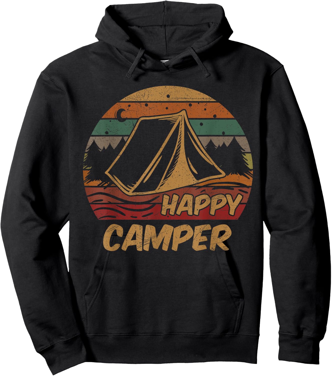 Camping Gifts Happy Camper Campsite Scout Lovers Camp Hoodie - Hoodie | Black