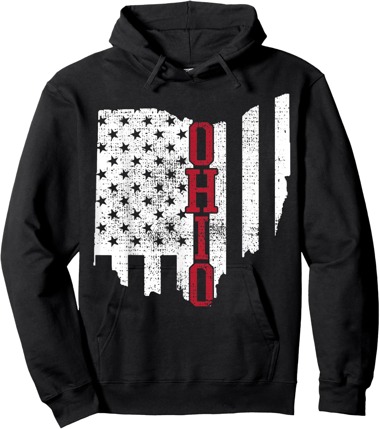 4th of July Ohio USA US Flag States Vintage Hoodie - Hoodie | Black