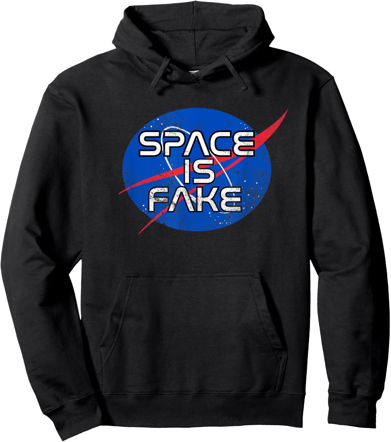 "SPACE IS FAKE" Funny Space Conspiracy Meme Hoodie - Hoodie | Black