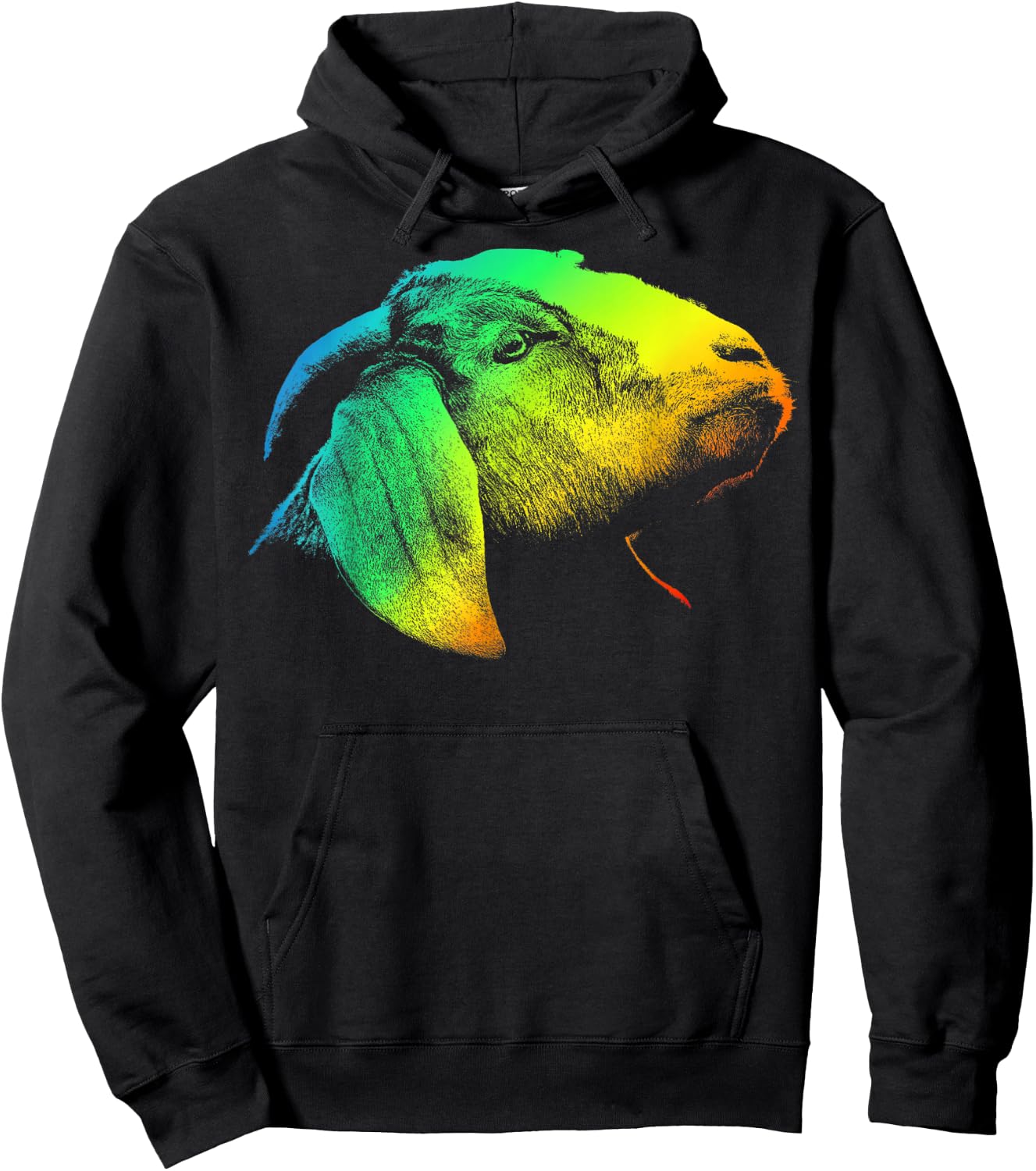 BOER GOAT Colorful Rainbow Retro Hoodie - Hoodie | Black