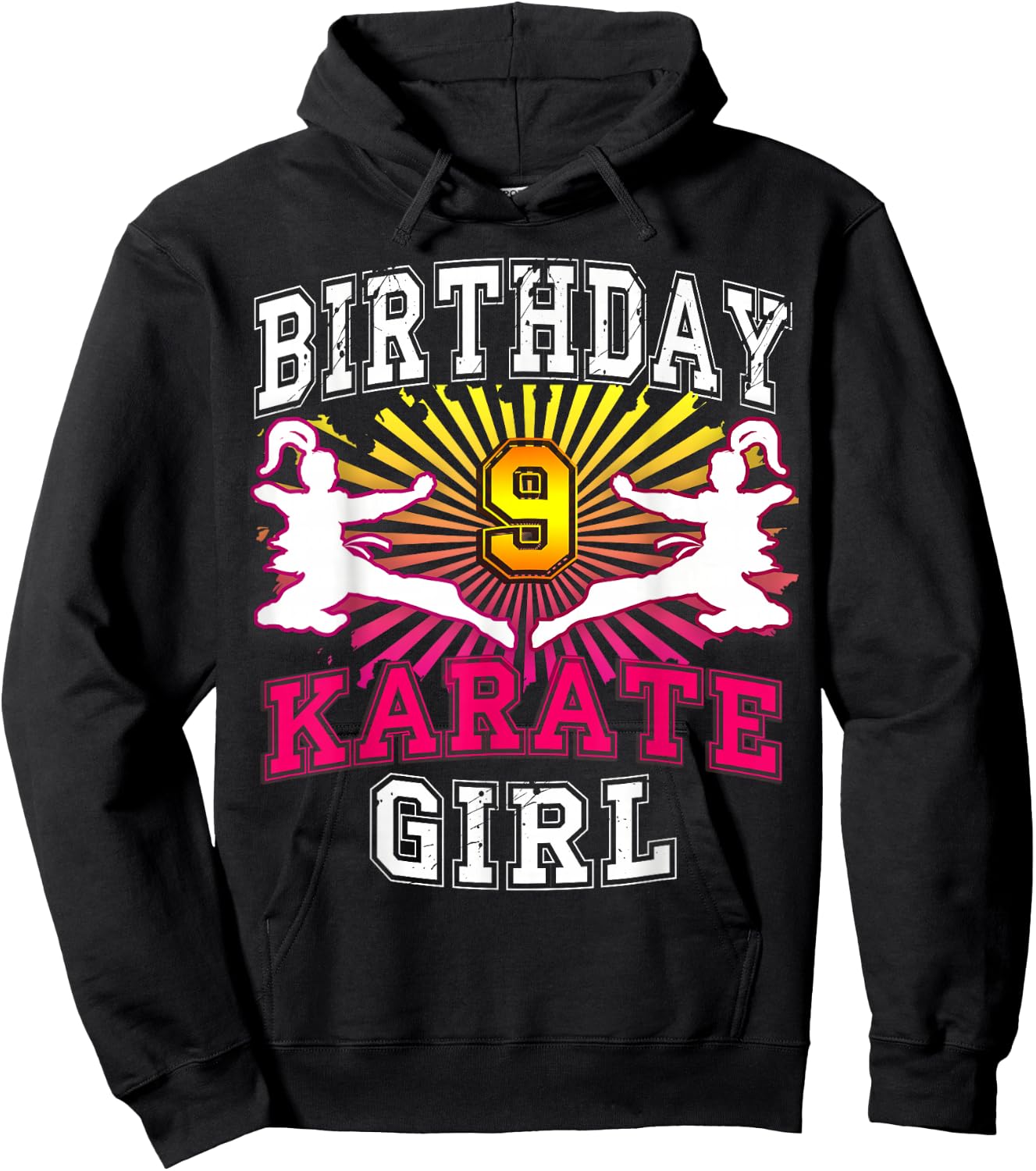 9th Birthday Girl - Karate 9 years old Hoodie - Hoodie | Black