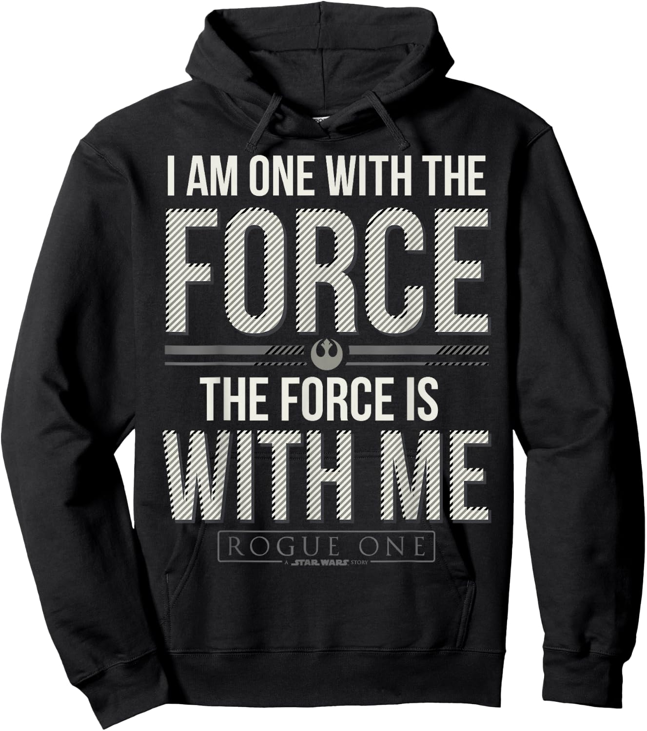 Star Wars Rogue One I Am One With The Force Quote Hoodie - Hoodie | Black