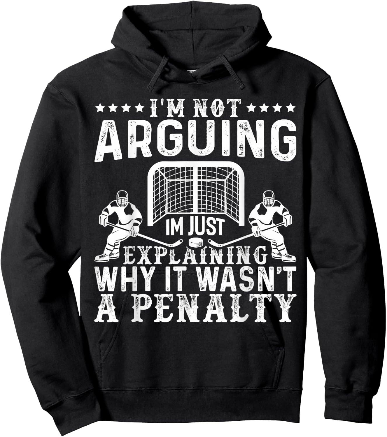 Hockey Player Arguing Gift Funny Ice Hockey Hoodie - Hoodie | Black
